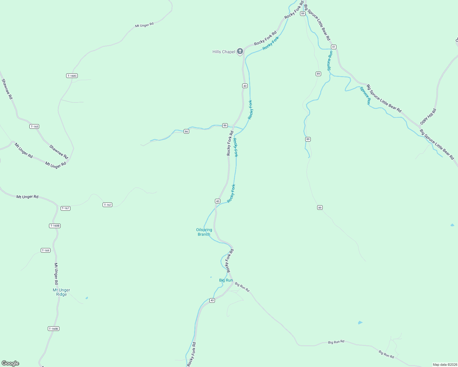 map of restaurants, bars, coffee shops, grocery stores, and more near 2472 Rocky Fork Road in Otway