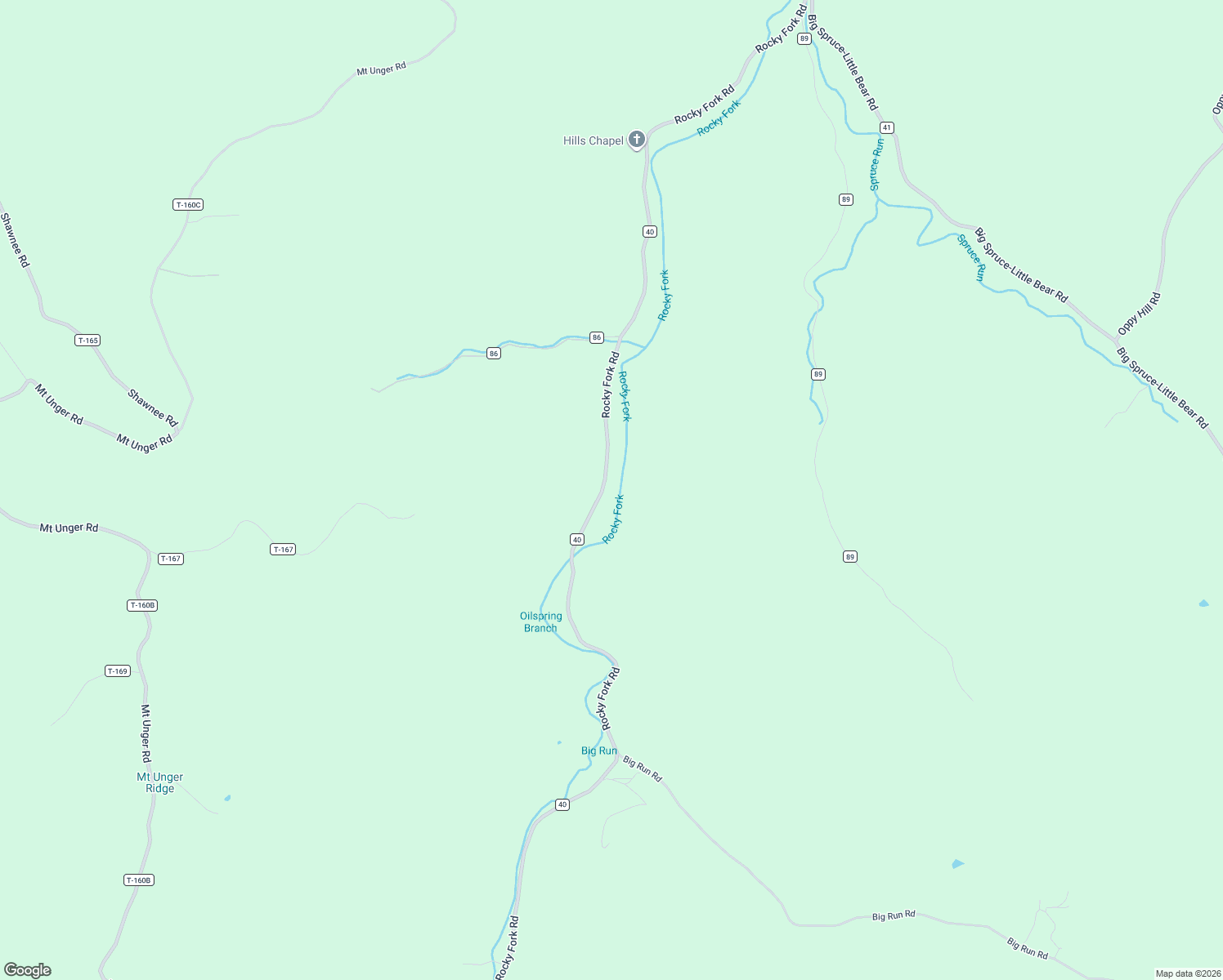 map of restaurants, bars, coffee shops, grocery stores, and more near 2472 Rocky Fork Road in Otway