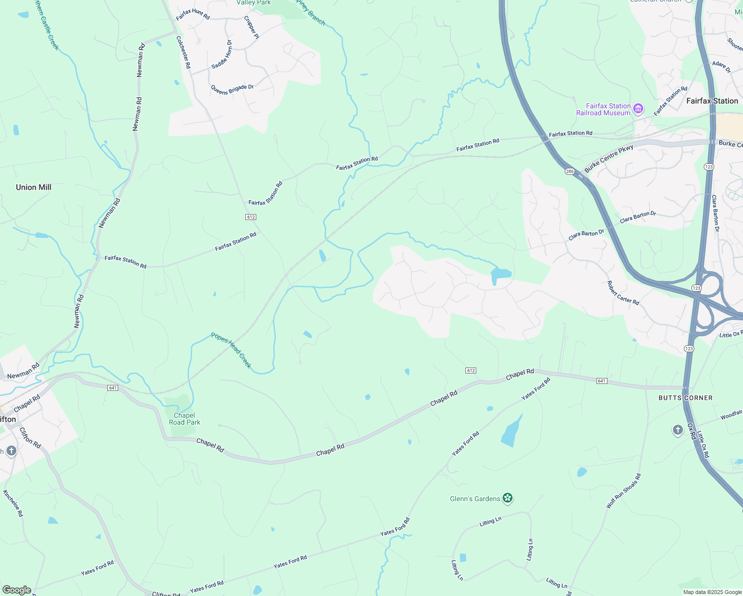 map of restaurants, bars, coffee shops, grocery stores, and more near 11671 Captain Rhett Lane in Fairfax Station