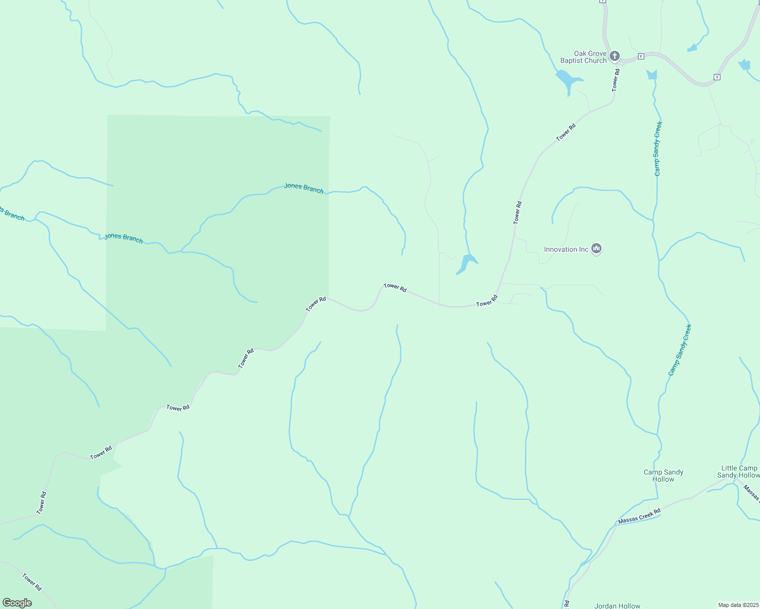 map of restaurants, bars, coffee shops, grocery stores, and more near 25890 Tower Road in Jonesburg
