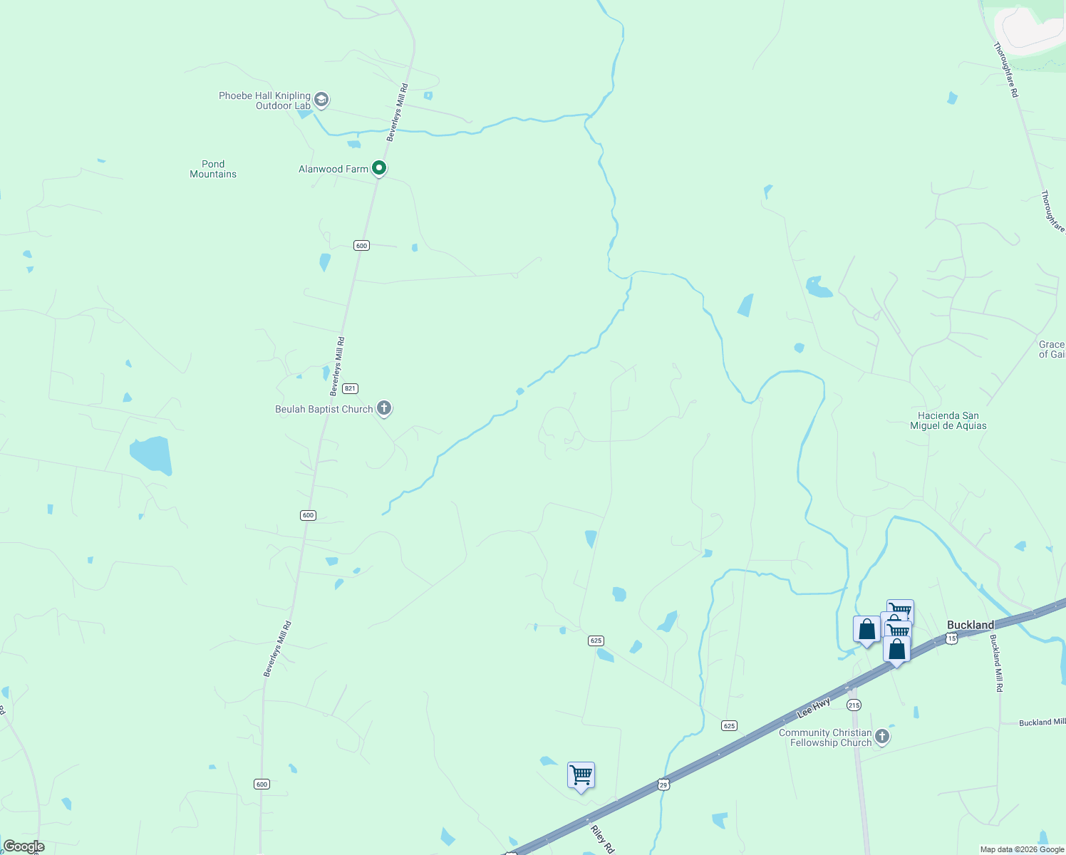 map of restaurants, bars, coffee shops, grocery stores, and more near 4526 Den Haag Road in Warrenton