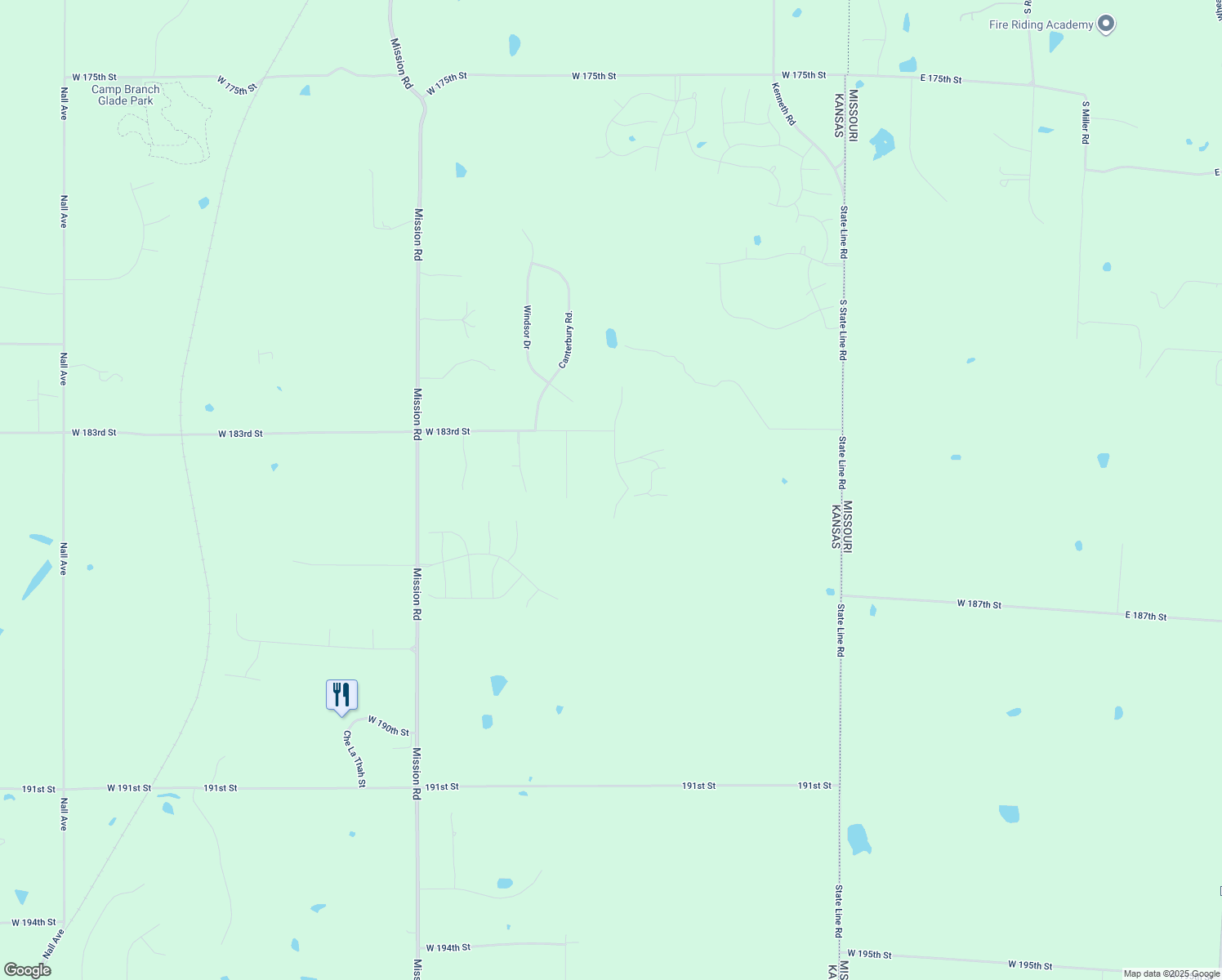 map of restaurants, bars, coffee shops, grocery stores, and more near 18410 Aberdeen St in Stilwell