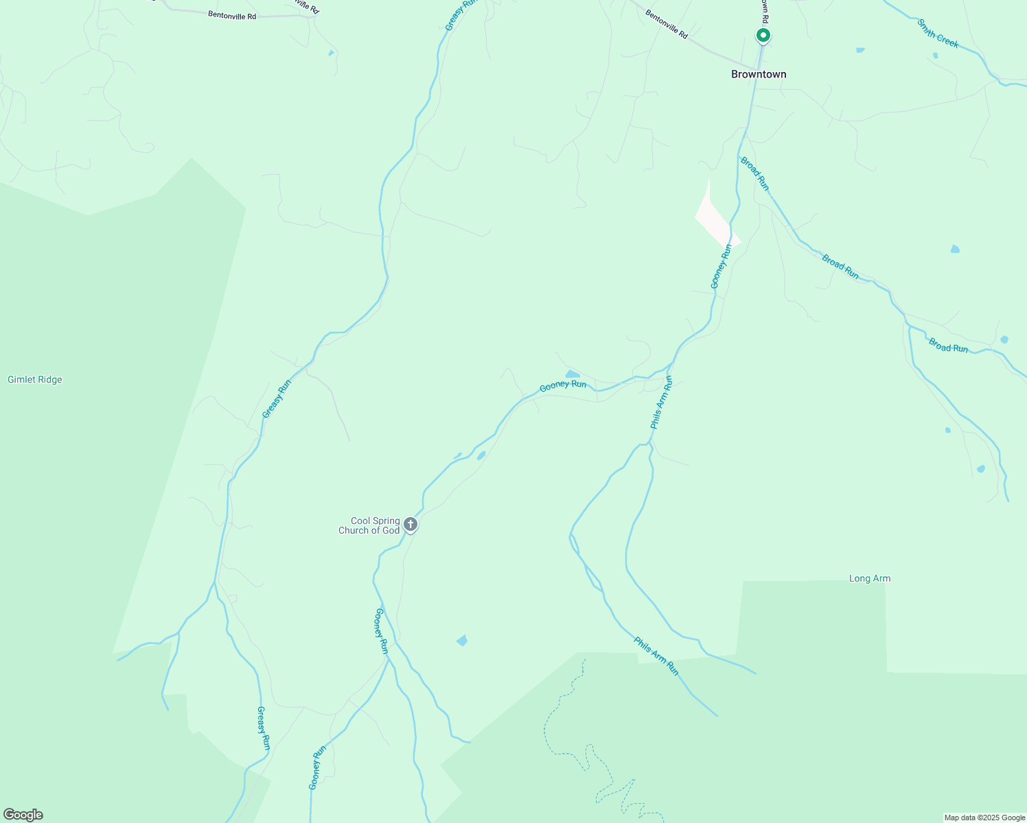 map of restaurants, bars, coffee shops, grocery stores, and more near Gooney Manor Loop in Bentonville