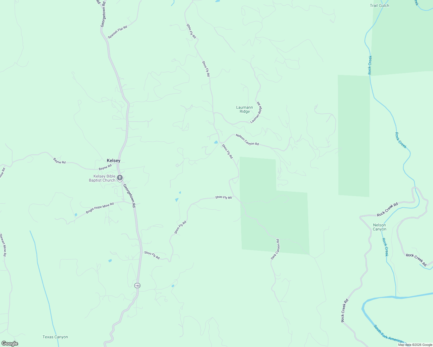 map of restaurants, bars, coffee shops, grocery stores, and more near 6533 Shoo Fly Road in Kelsey