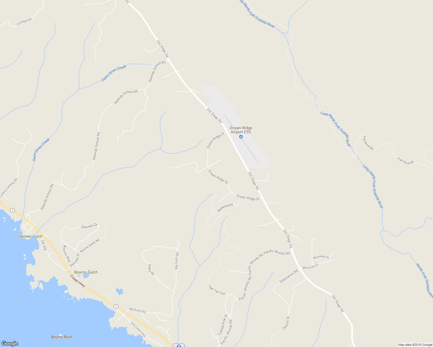 map of restaurants, bars, coffee shops, grocery stores, and more near 38041 Ocean Ridge Drive in Gualala