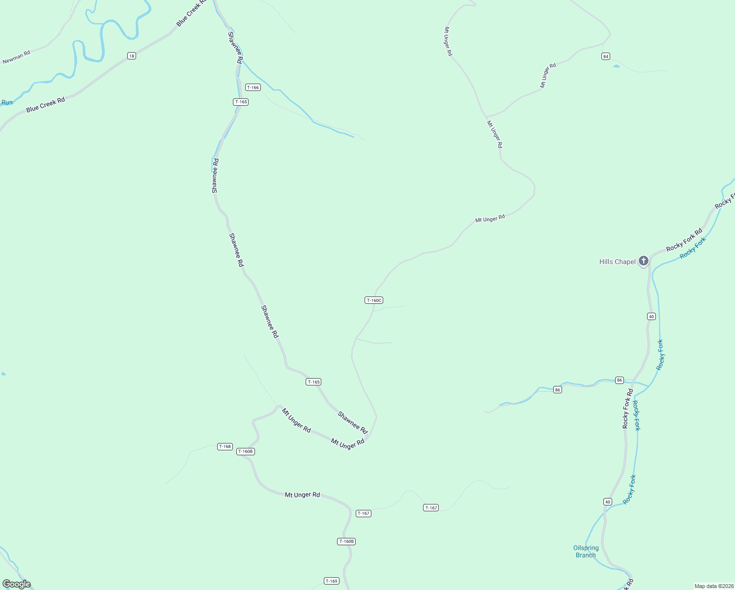 map of restaurants, bars, coffee shops, grocery stores, and more near 4345 Mount Unger Road in Otway