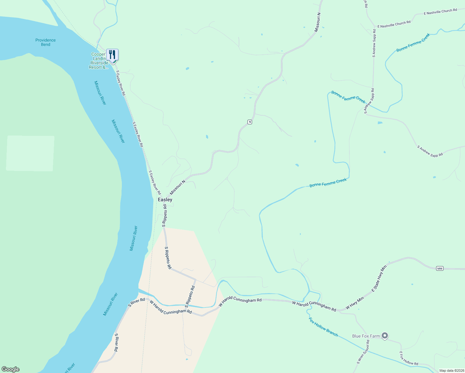 map of restaurants, bars, coffee shops, grocery stores, and more near Winding River Road in Boone County