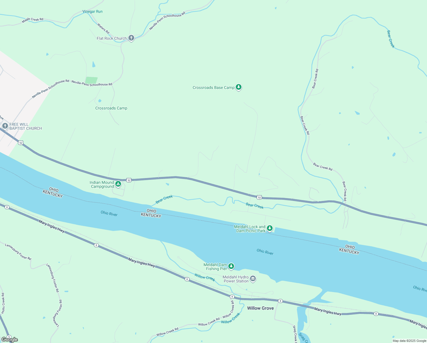 map of restaurants, bars, coffee shops, grocery stores, and more near 1200 Red Oak Ridge in Felicity