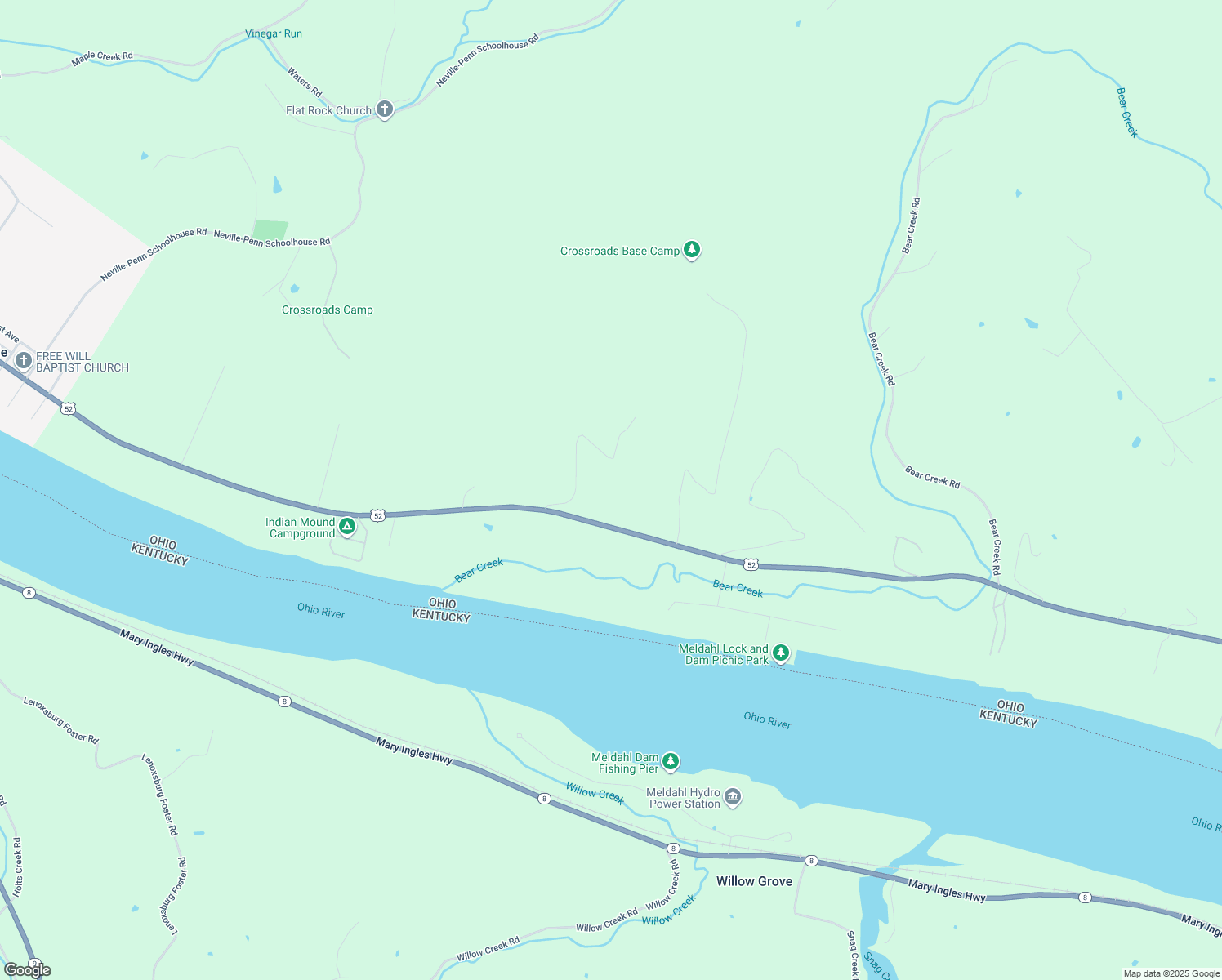 map of restaurants, bars, coffee shops, grocery stores, and more near 1200 Red Oak Ridge in Felicity