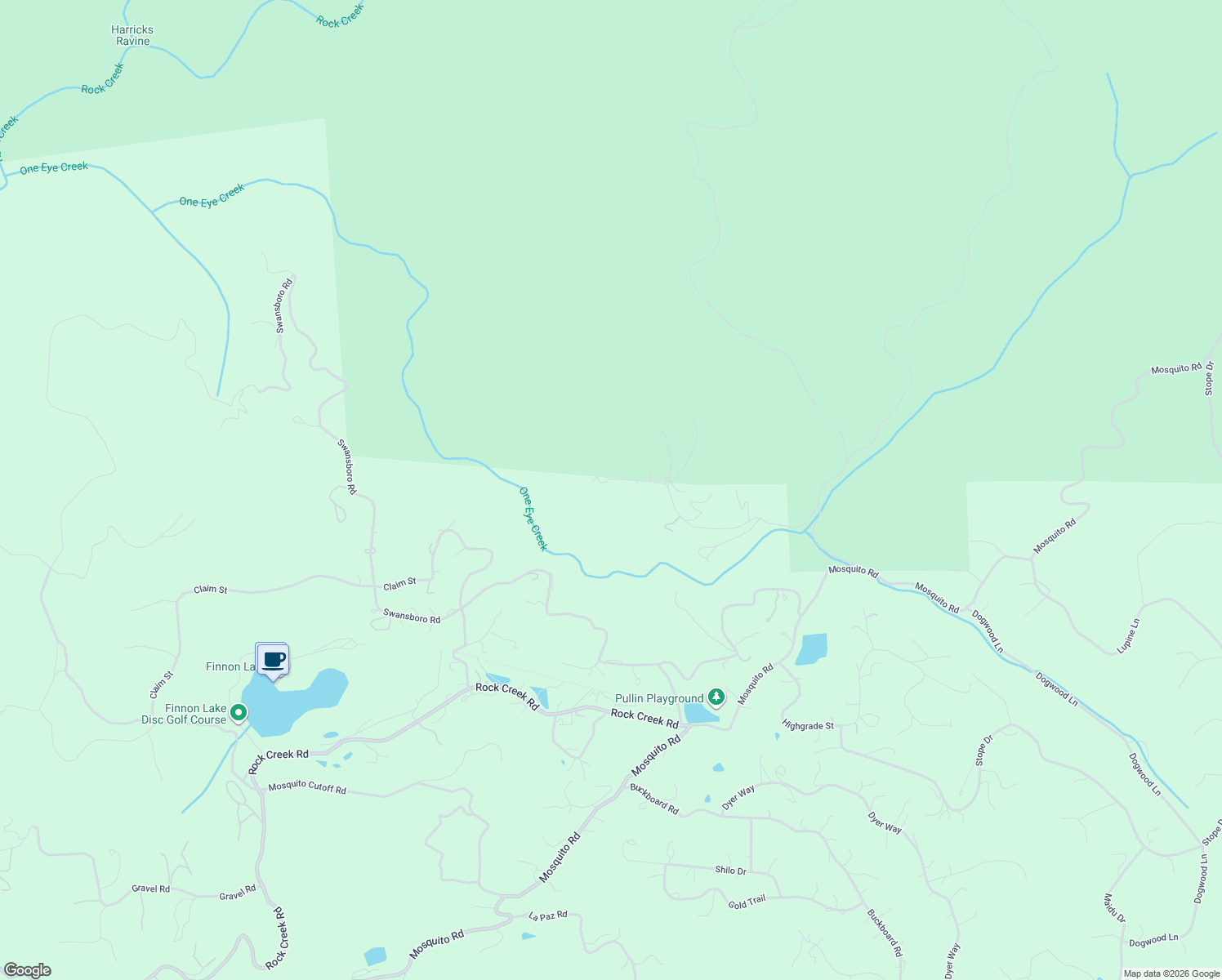 map of restaurants, bars, coffee shops, grocery stores, and more near 3188 1 Eye Creek Road in Placerville