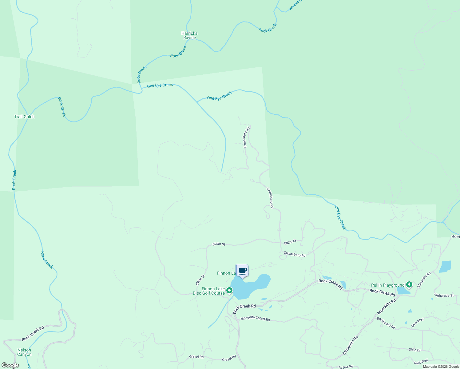map of restaurants, bars, coffee shops, grocery stores, and more near 1636 Swansboro Road in Placerville