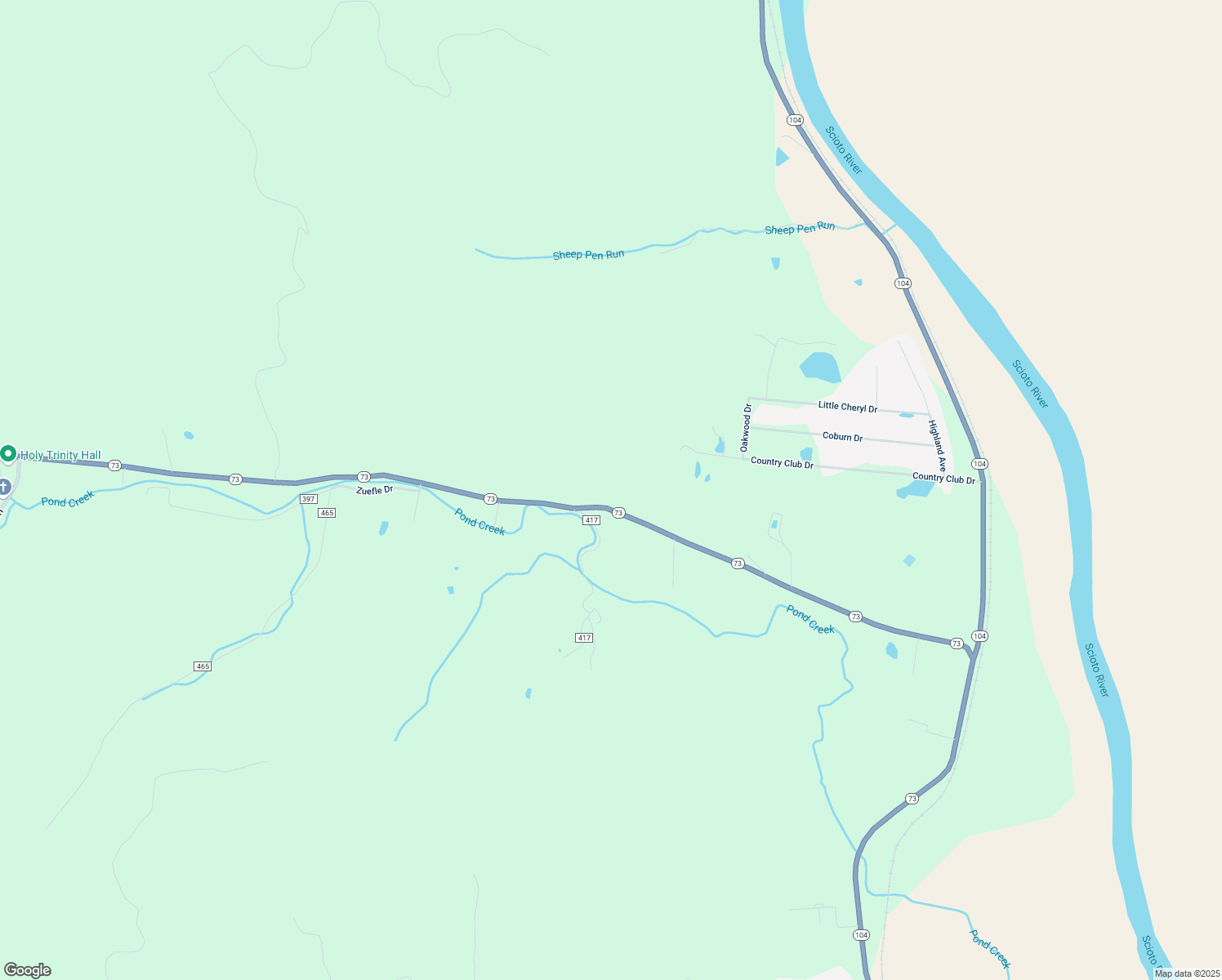 map of restaurants, bars, coffee shops, grocery stores, and more near 19213 Ohio 73 in McDermott