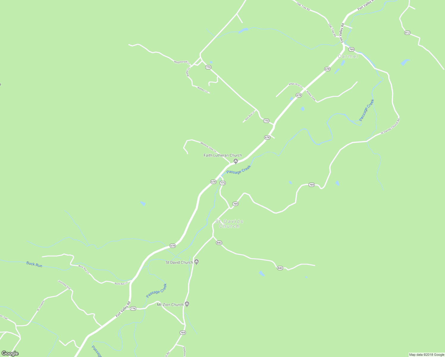 map of restaurants, bars, coffee shops, grocery stores, and more near 4492 Saint Davids Church Road in Fort Valley