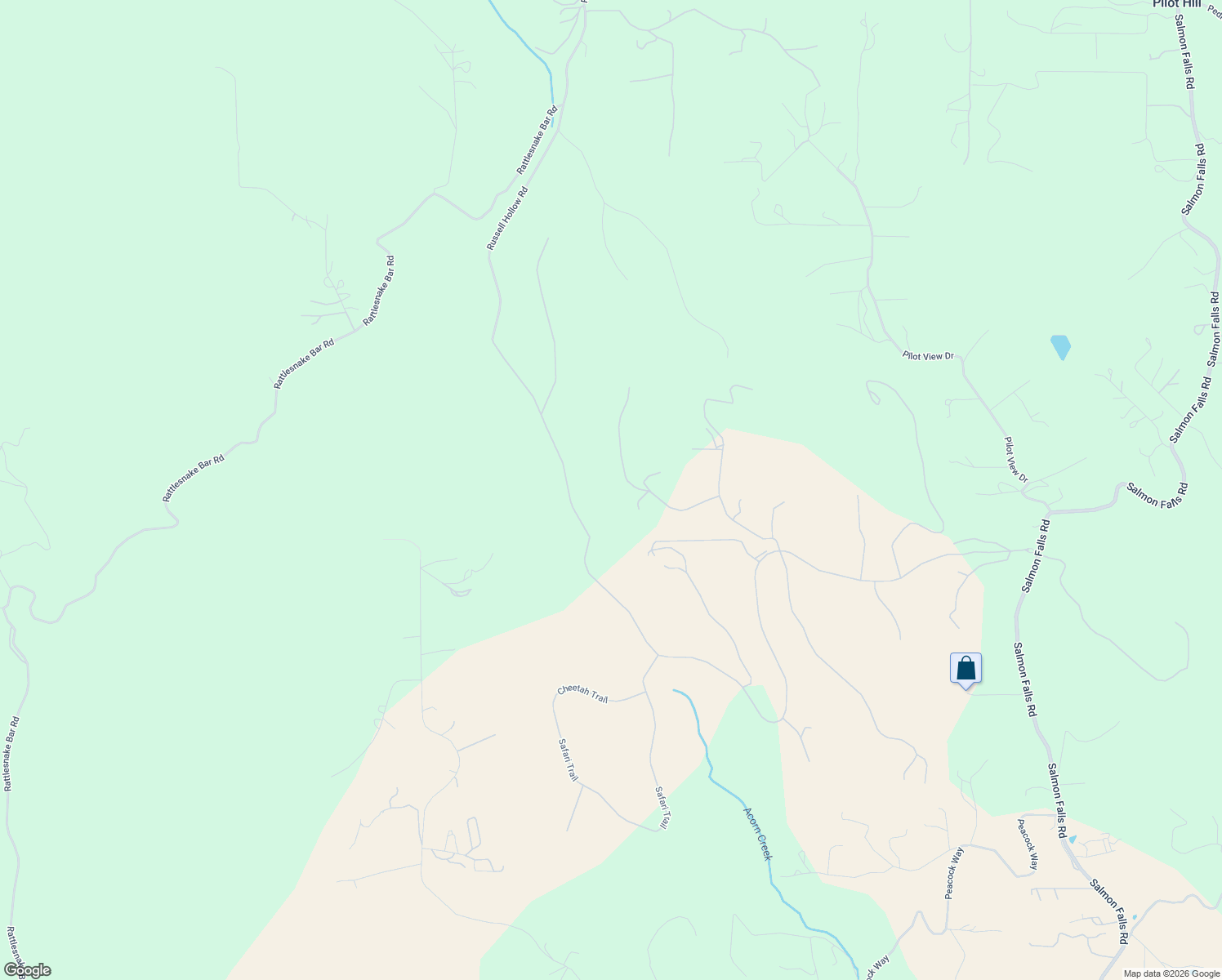 map of restaurants, bars, coffee shops, grocery stores, and more near 3520 Tri Family Road in Pilot Hill