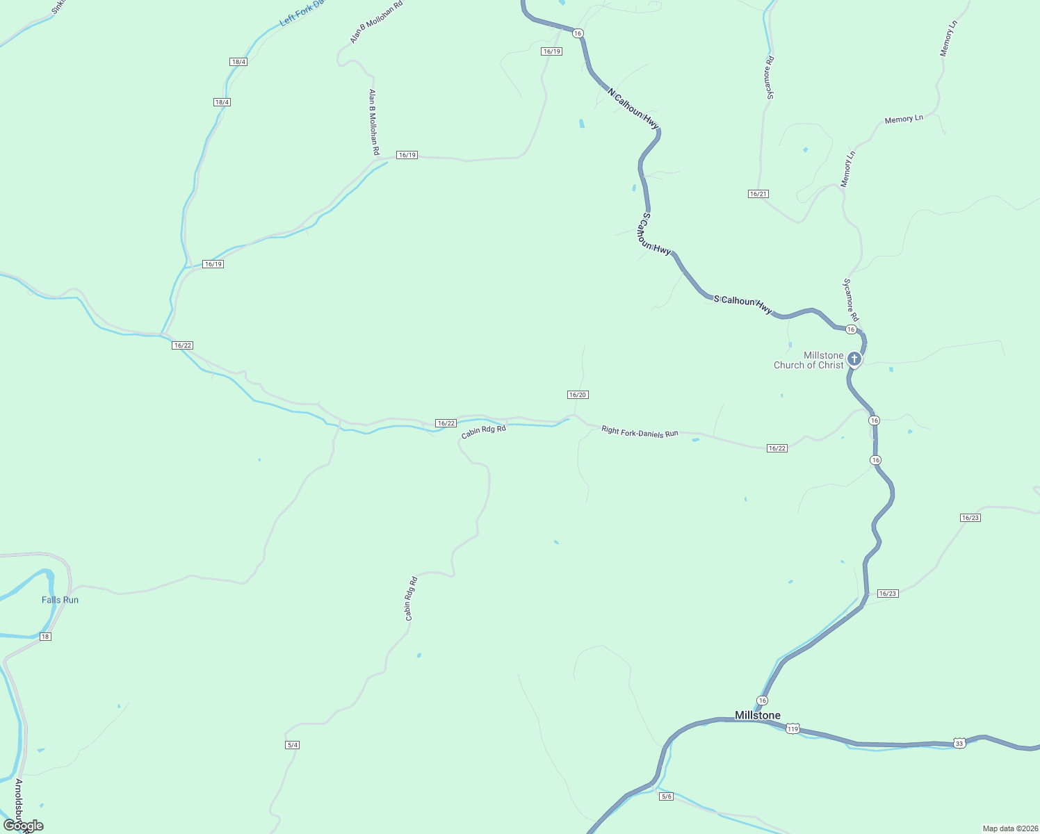 map of restaurants, bars, coffee shops, grocery stores, and more near Right Fork-Daniels Run in Arnoldsburg