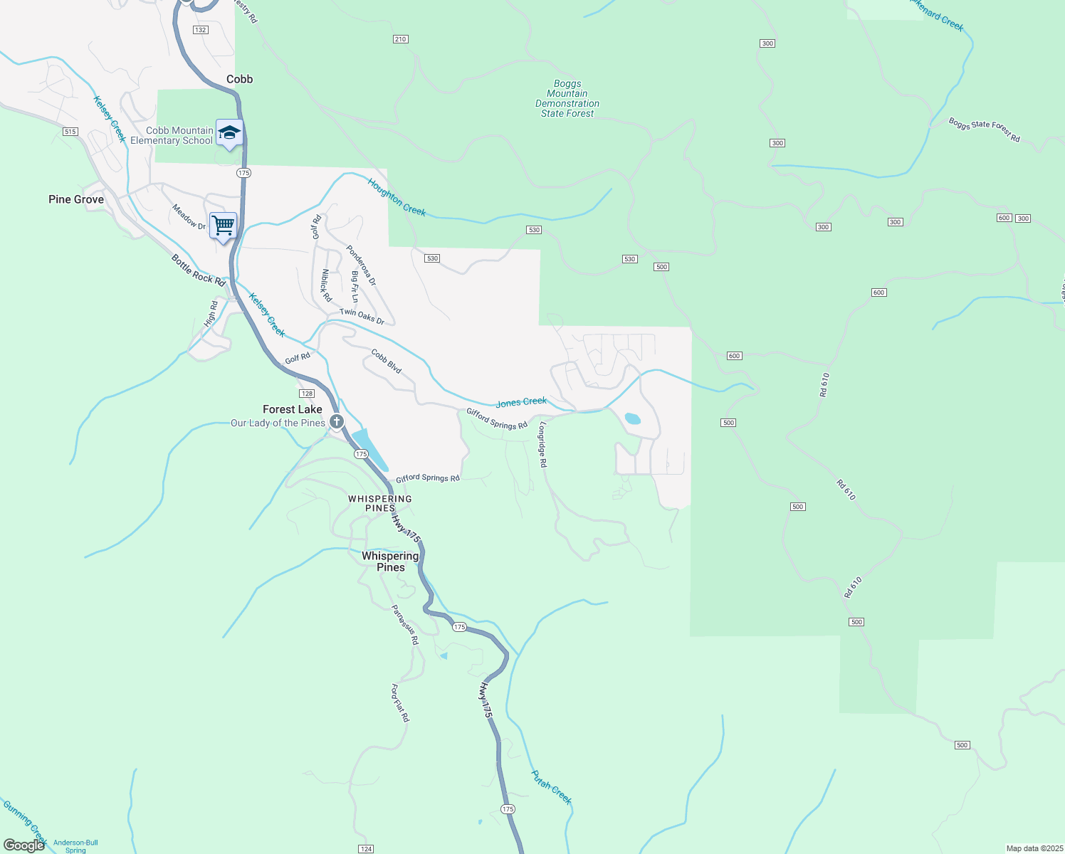 map of restaurants, bars, coffee shops, grocery stores, and more near 10981 Gifford Springs Road in Cobb