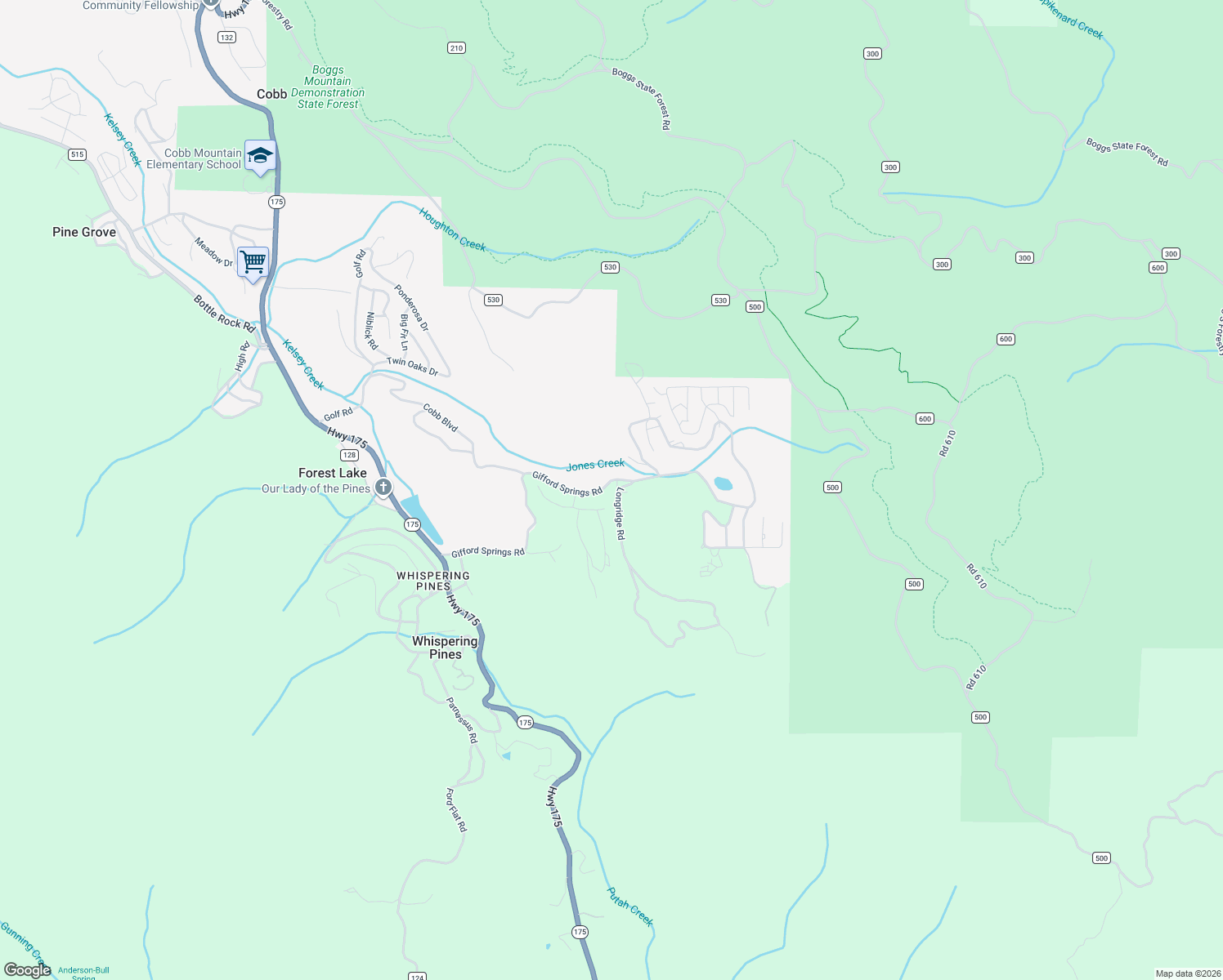 map of restaurants, bars, coffee shops, grocery stores, and more near 10981 Gifford Springs Road in Cobb