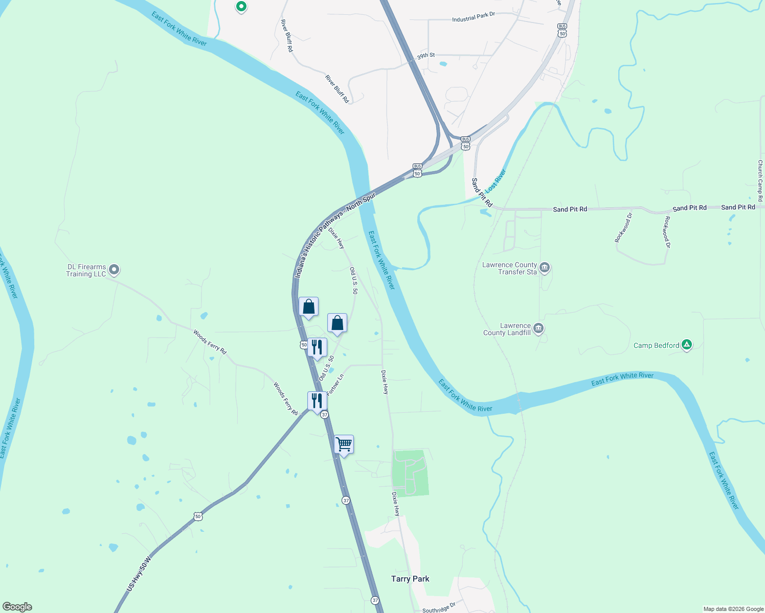 map of restaurants, bars, coffee shops, grocery stores, and more near 18 Old Turnpike Road in Bedford