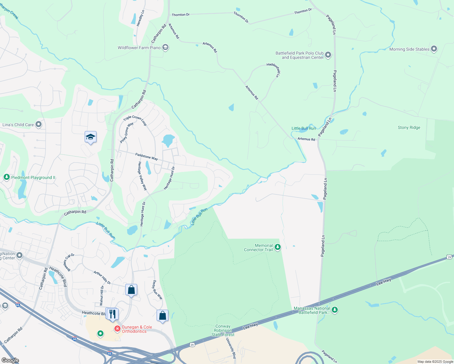 map of restaurants, bars, coffee shops, grocery stores, and more near 6306 Adirondack Court in Gainesville