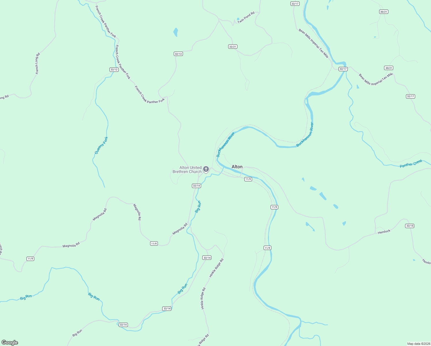 map of restaurants, bars, coffee shops, grocery stores, and more near 8044 Alton Ridge Road in French Creek