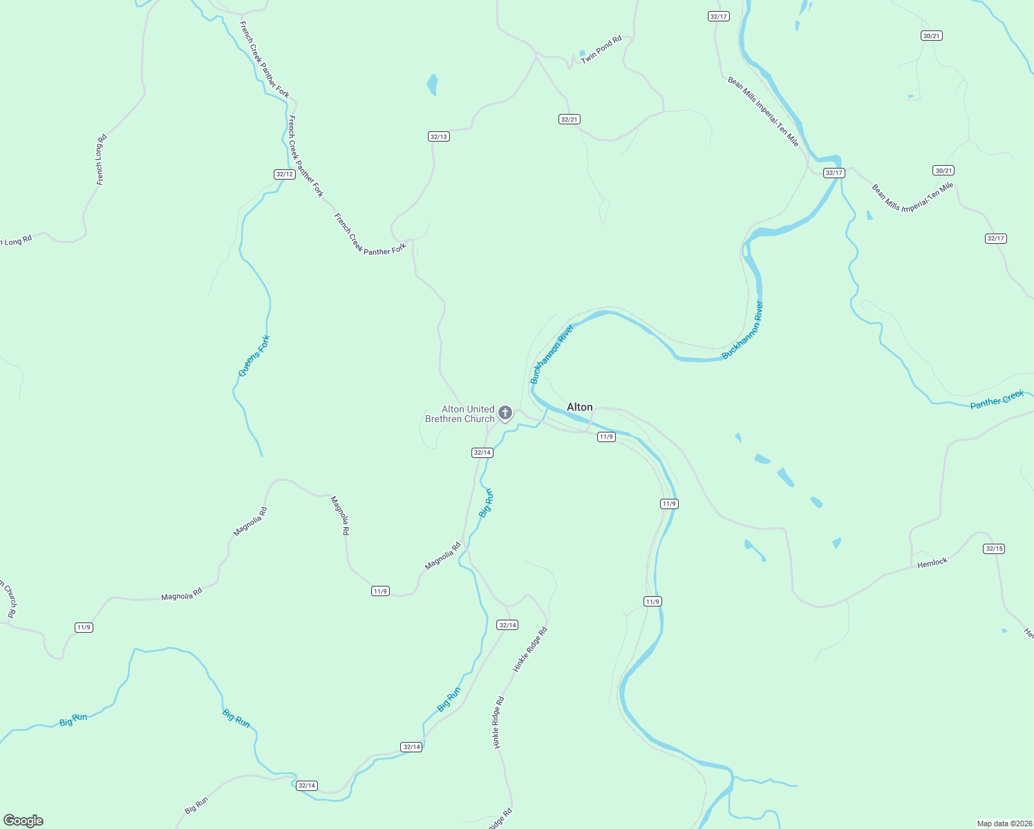 map of restaurants, bars, coffee shops, grocery stores, and more near 8044 Alton Ridge Road in French Creek