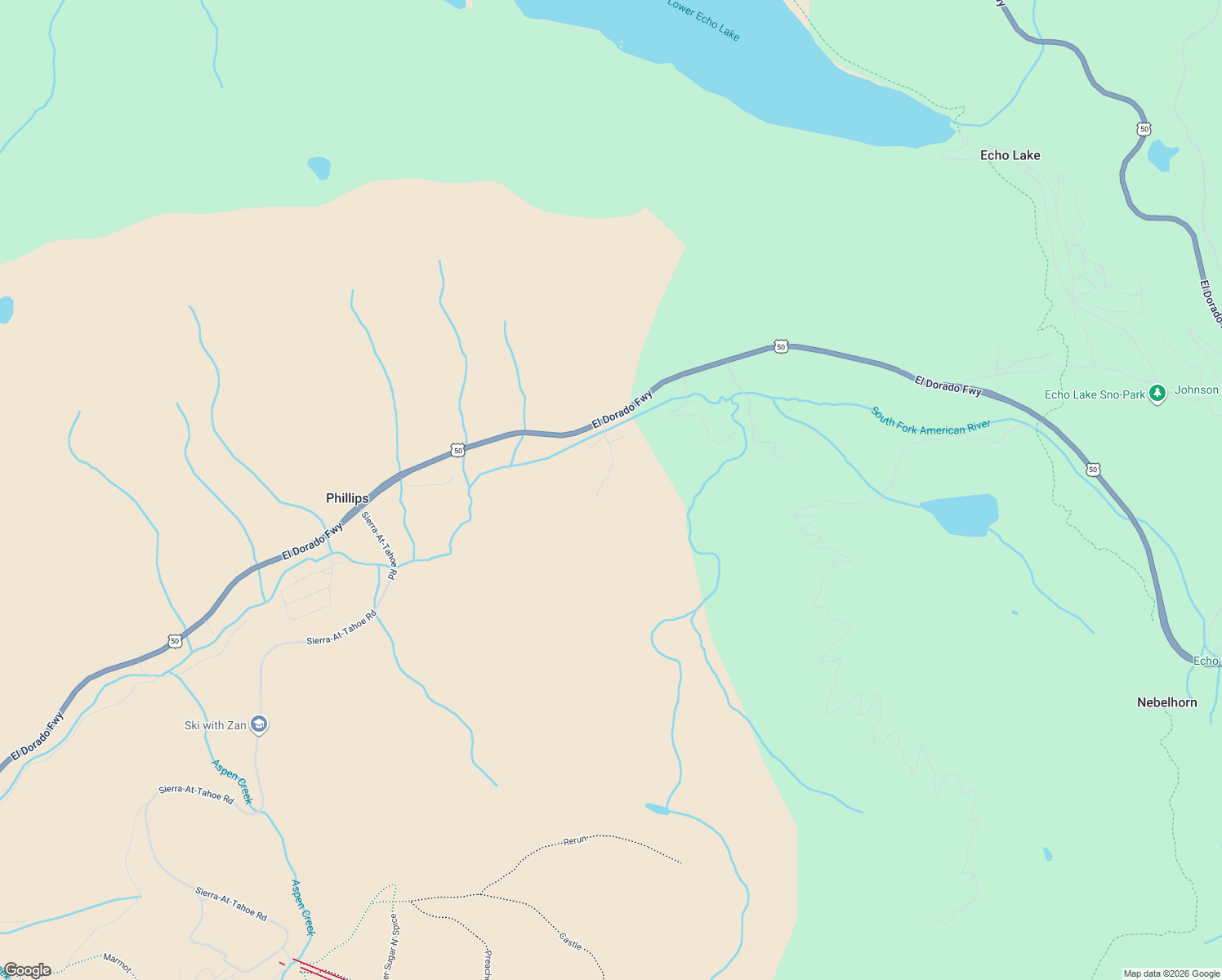 map of restaurants, bars, coffee shops, grocery stores, and more near 2070 Huckleberry Road in South Lake Tahoe