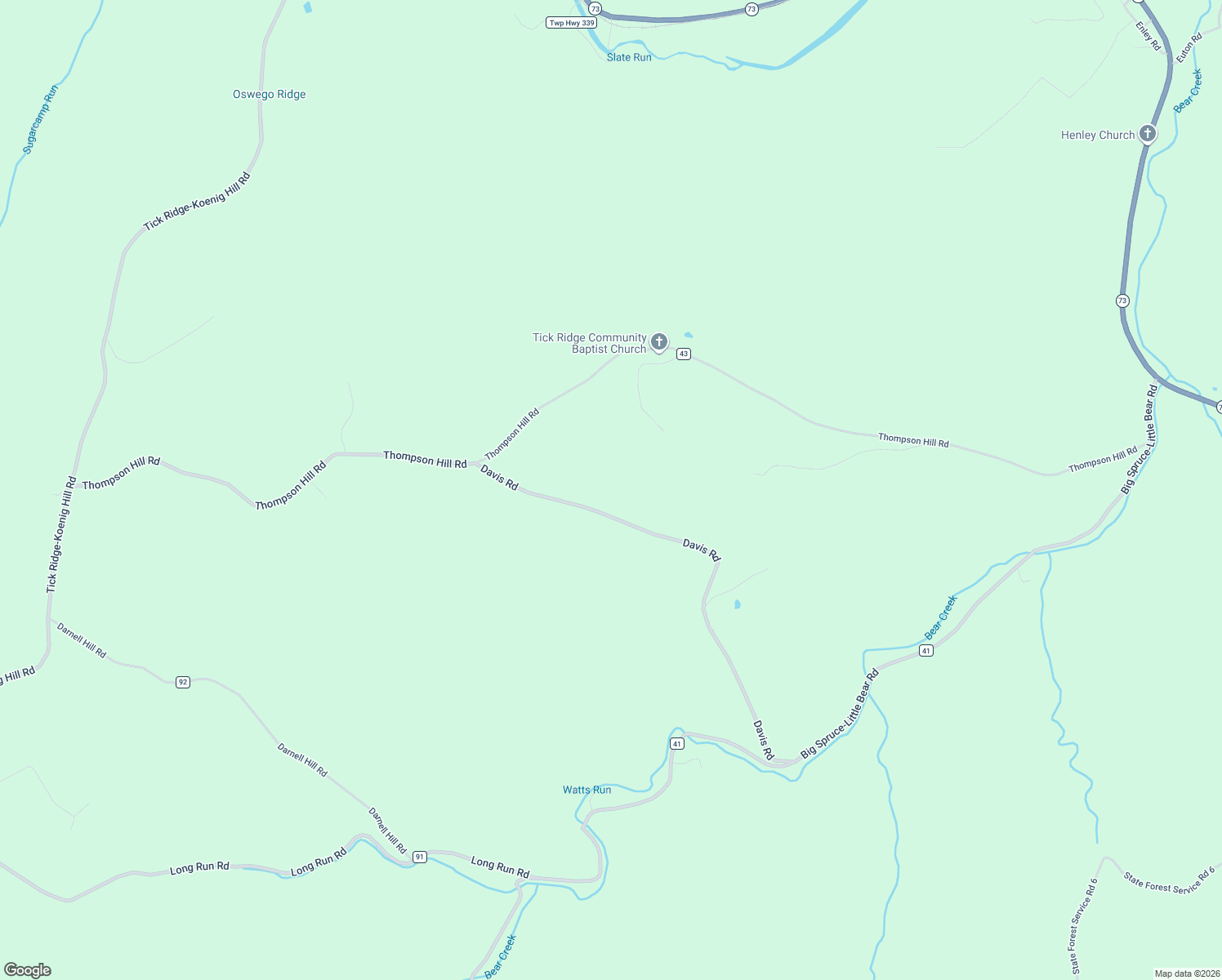map of restaurants, bars, coffee shops, grocery stores, and more near 349 Davis Road in Otway