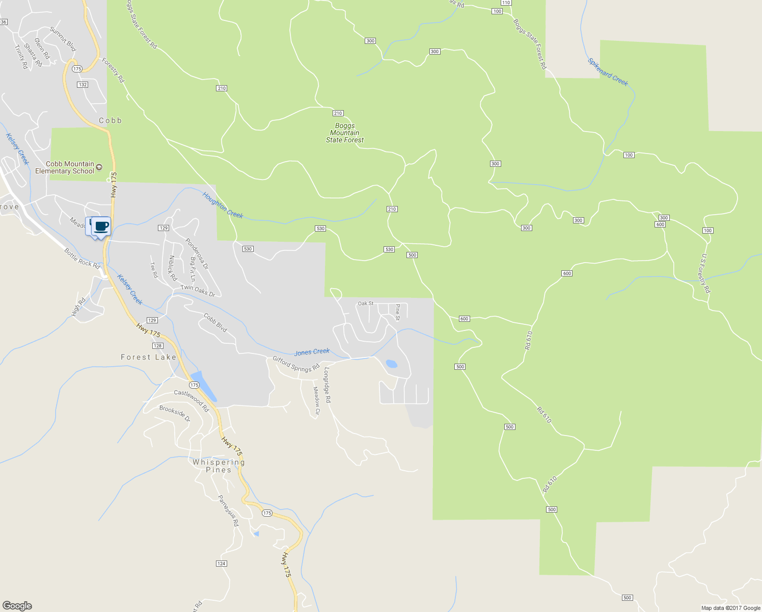 map of restaurants, bars, coffee shops, grocery stores, and more near 16020 Maple Street in Cobb