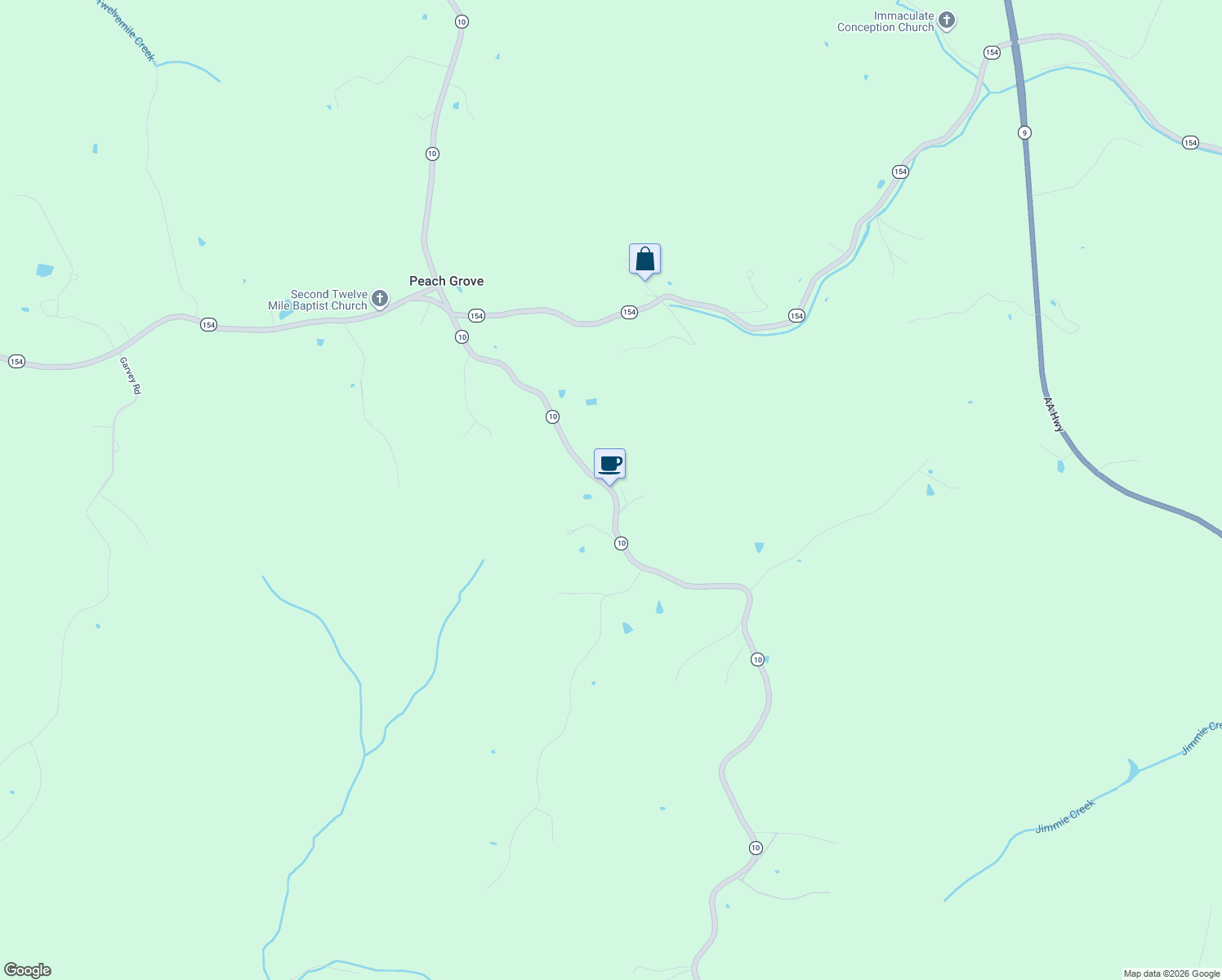 map of restaurants, bars, coffee shops, grocery stores, and more near Highway 10 in Butler