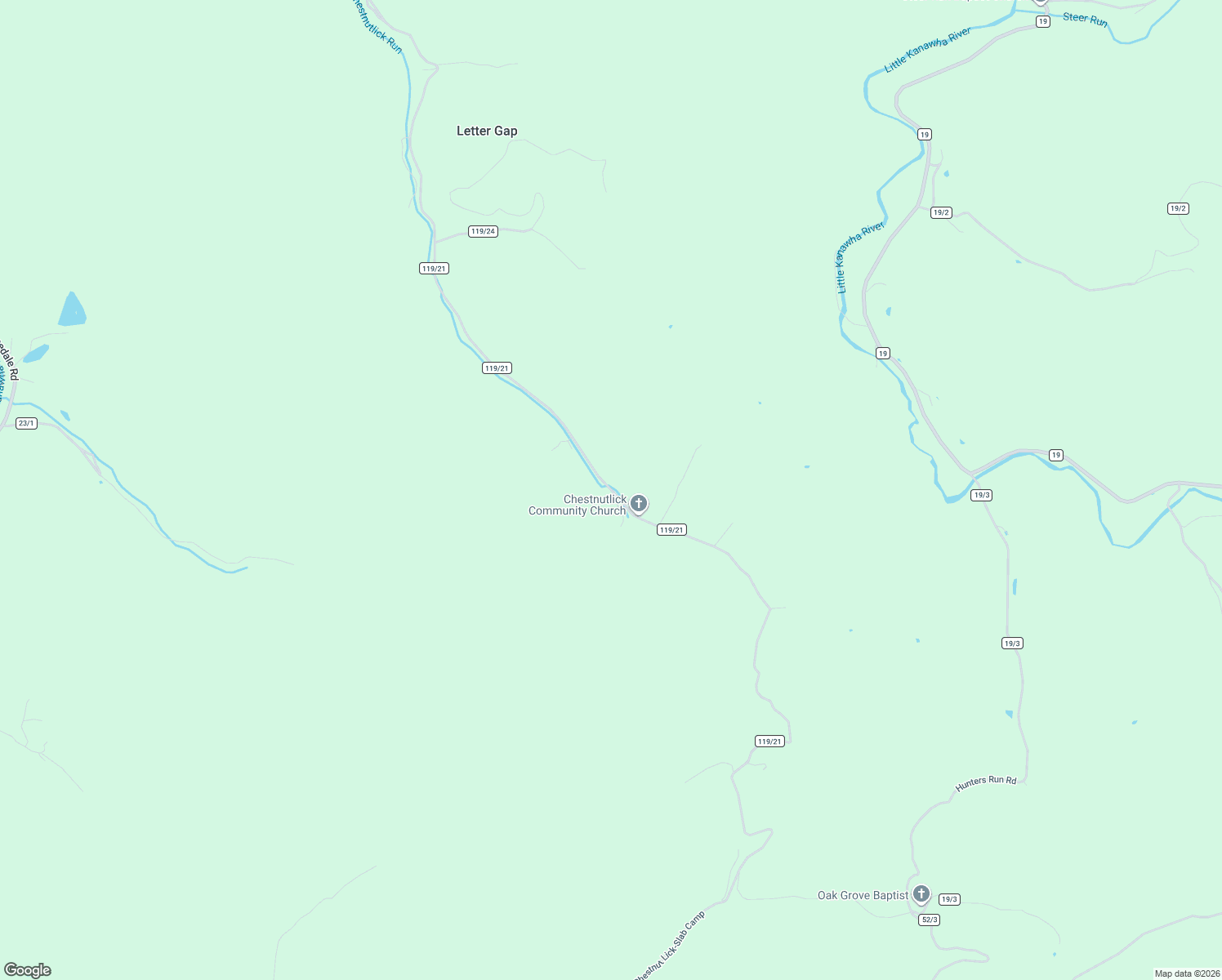map of restaurants, bars, coffee shops, grocery stores, and more near Chestnut Lick-Slab Camp in Normantown