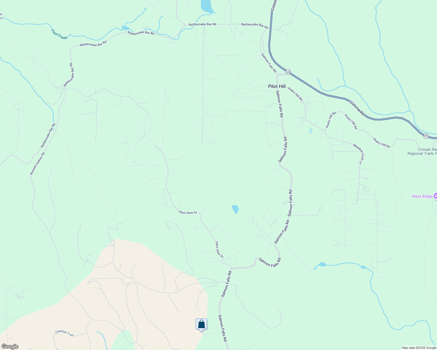 map of restaurants, bars, coffee shops, grocery stores, and more near 4822 Salmon Falls Road in Pilot Hill
