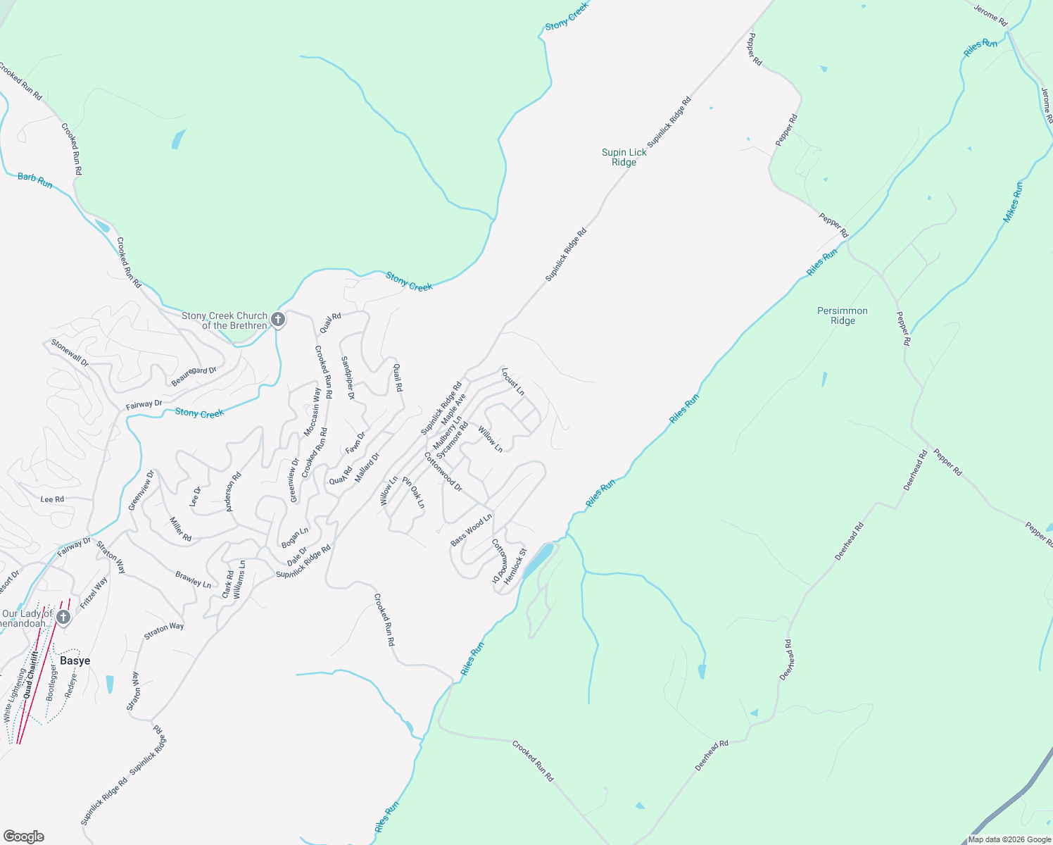 map of restaurants, bars, coffee shops, grocery stores, and more near 50 Pine Street in Mount Jackson