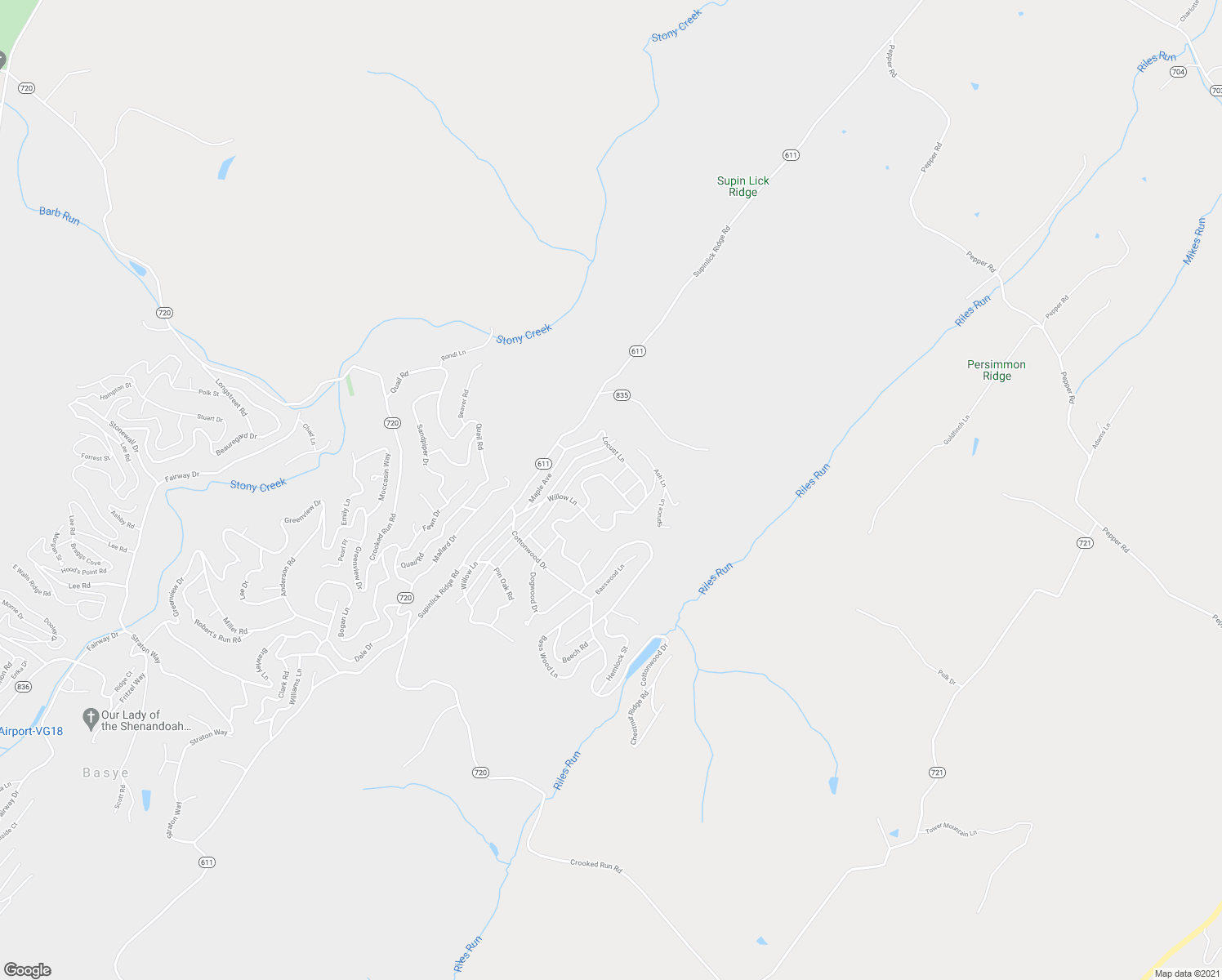 map of restaurants, bars, coffee shops, grocery stores, and more near 544 Ironwood Drive in Mount Jackson