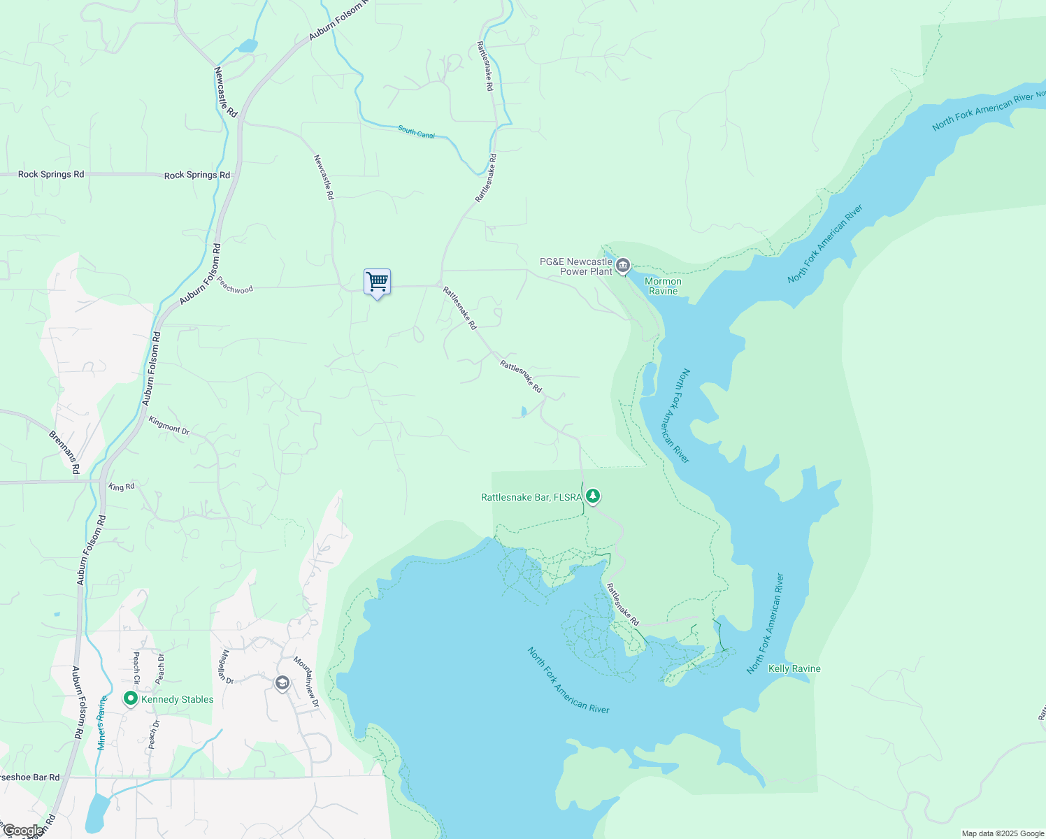 map of restaurants, bars, coffee shops, grocery stores, and more near 3420 Rattlesnake Road in Newcastle