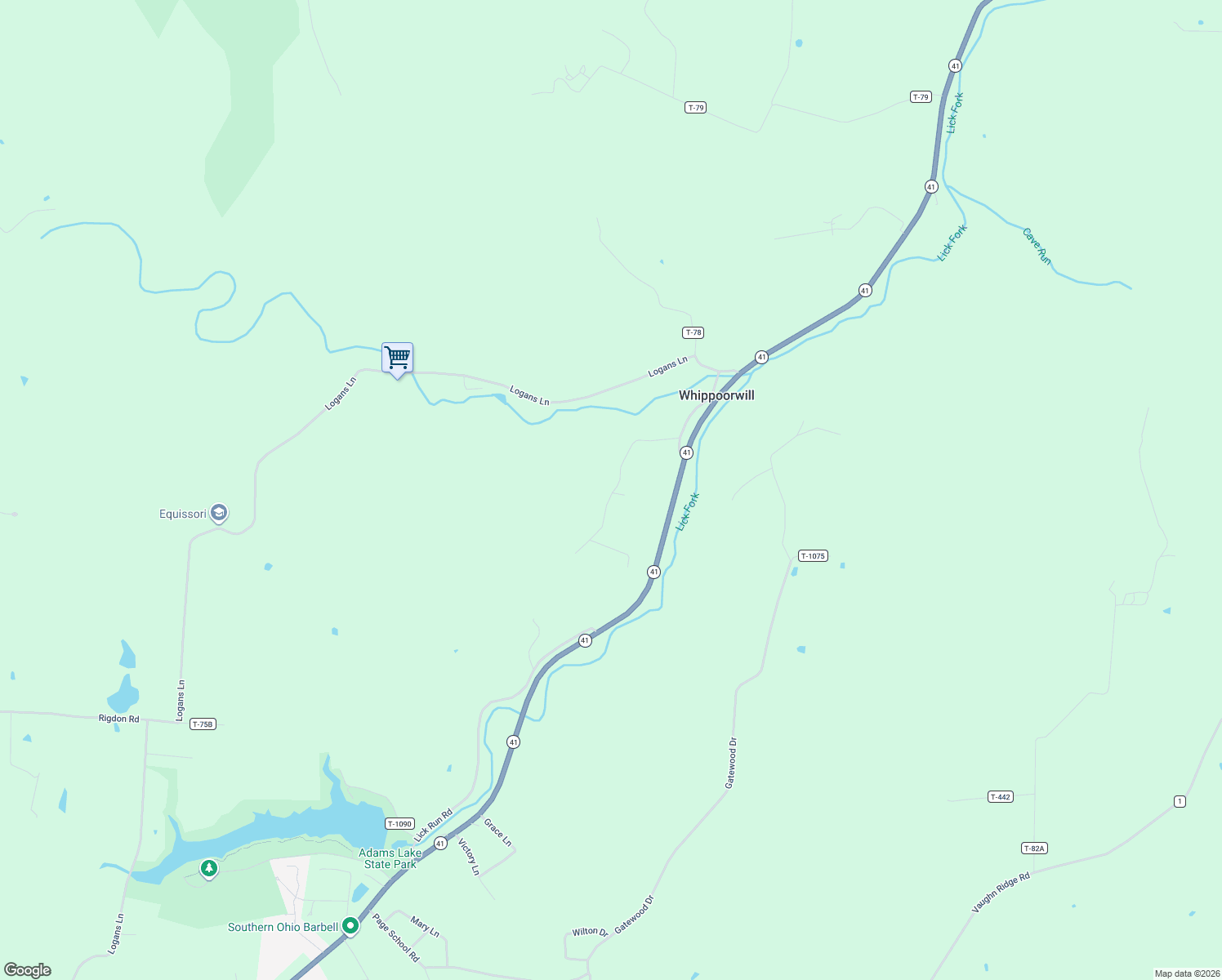 map of restaurants, bars, coffee shops, grocery stores, and more near 269 Larry Baynum Road in West Union