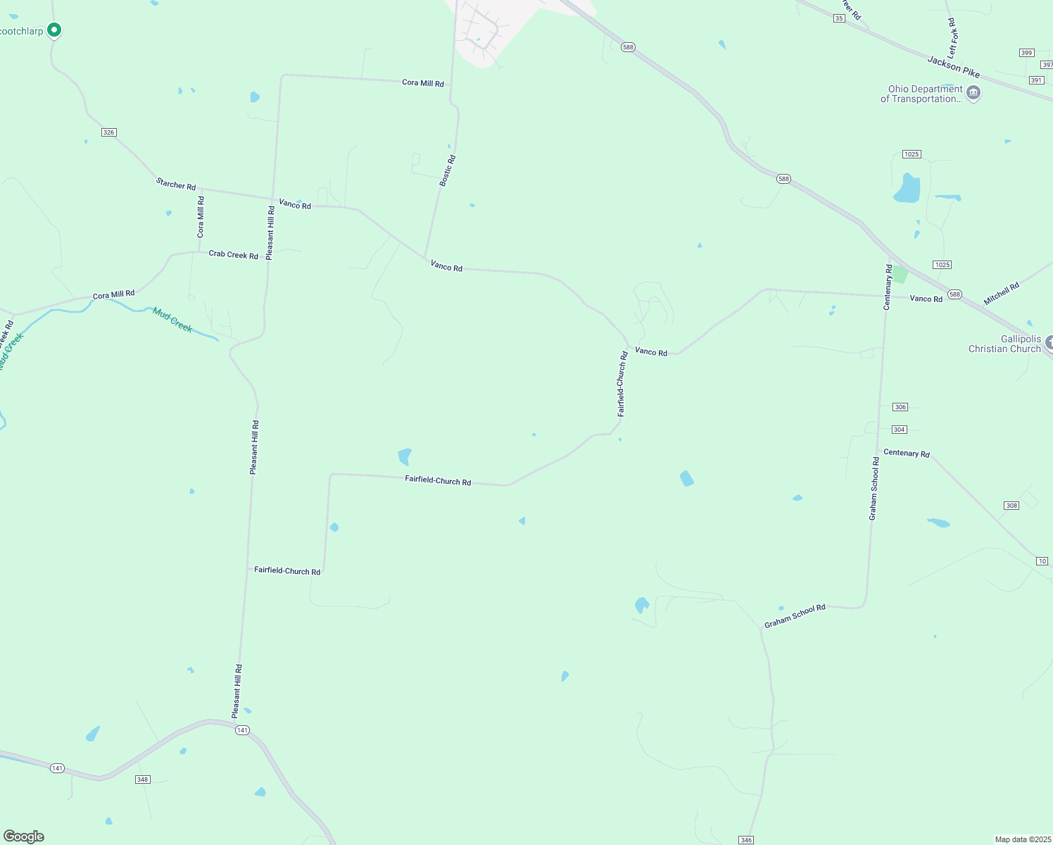 map of restaurants, bars, coffee shops, grocery stores, and more near 510 Fairfield-Church Road in Gallipolis