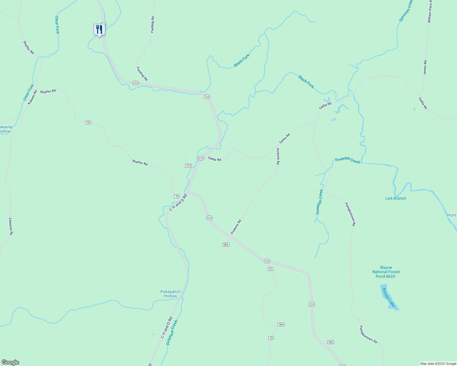map of restaurants, bars, coffee shops, grocery stores, and more near 261 Pickens Road in Patriot