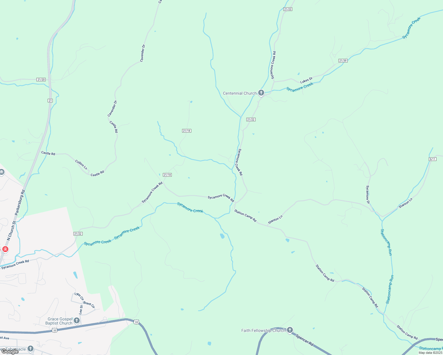 map of restaurants, bars, coffee shops, grocery stores, and more near 3239 Sycamore Creek Road in Ripley