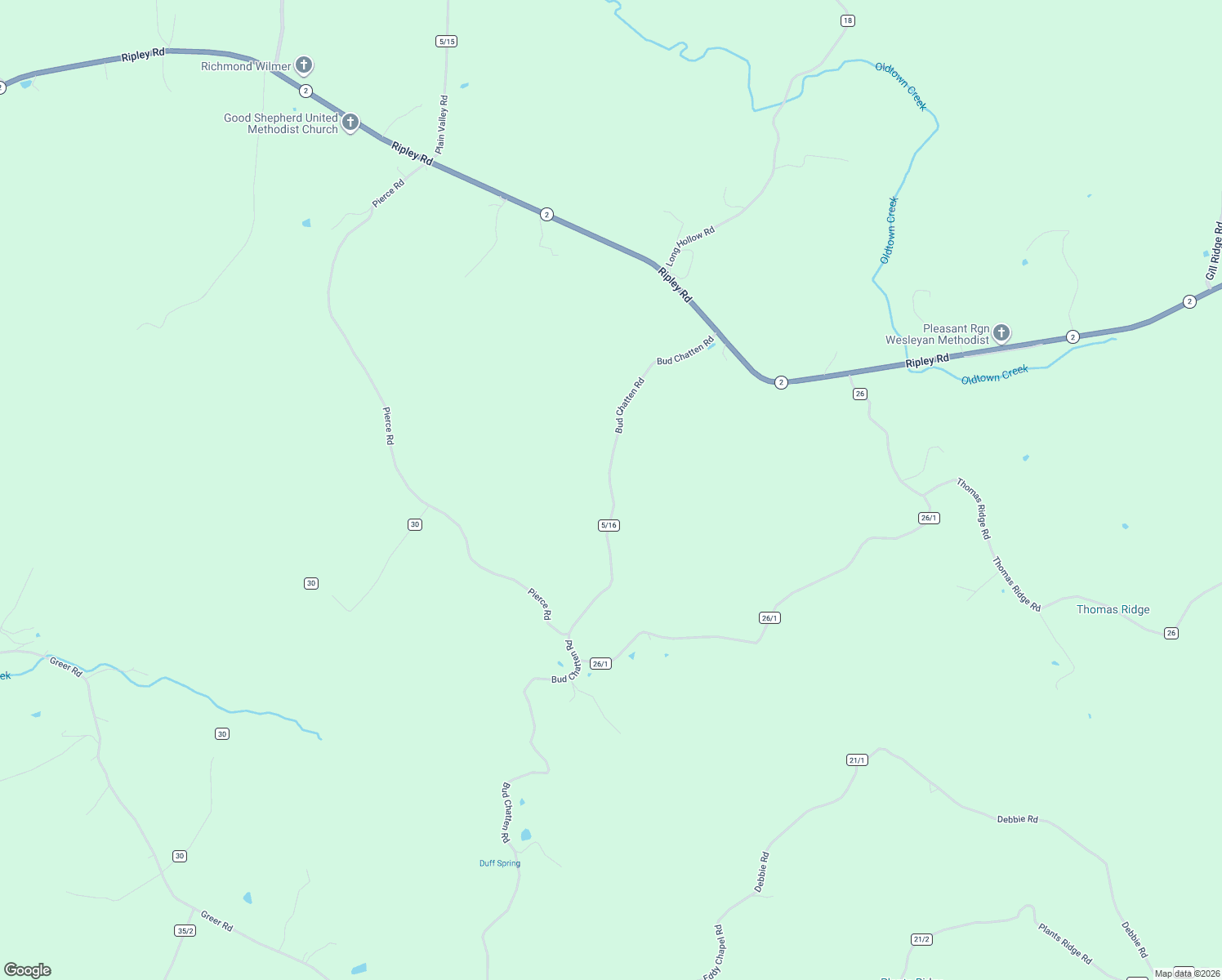 map of restaurants, bars, coffee shops, grocery stores, and more near County Route 5/16 in Leon