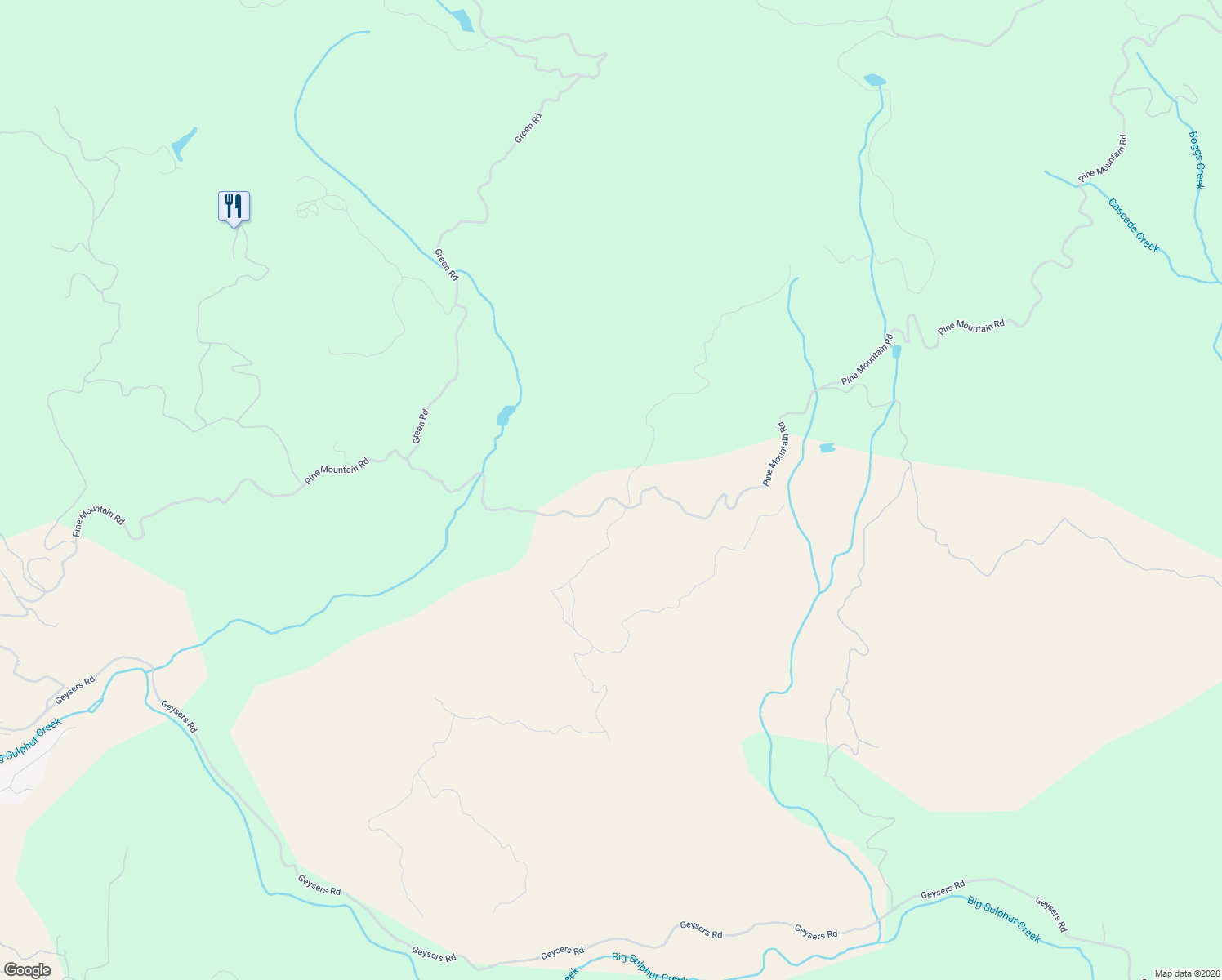 map of restaurants, bars, coffee shops, grocery stores, and more near 32400 Pine Mountain Road in Cloverdale