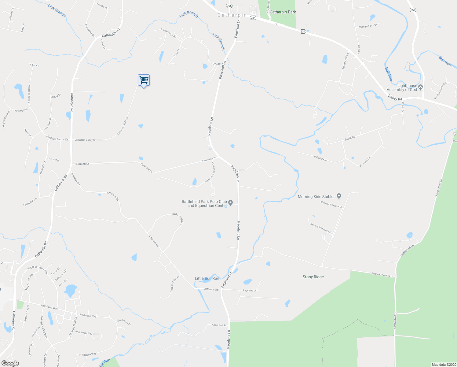 map of restaurants, bars, coffee shops, grocery stores, and more near 12821 Dominique Estates Lane in Catharpin