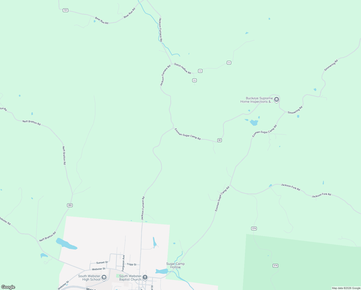 map of restaurants, bars, coffee shops, grocery stores, and more near 3837 Essman-Sugar Camp Road in South Webster