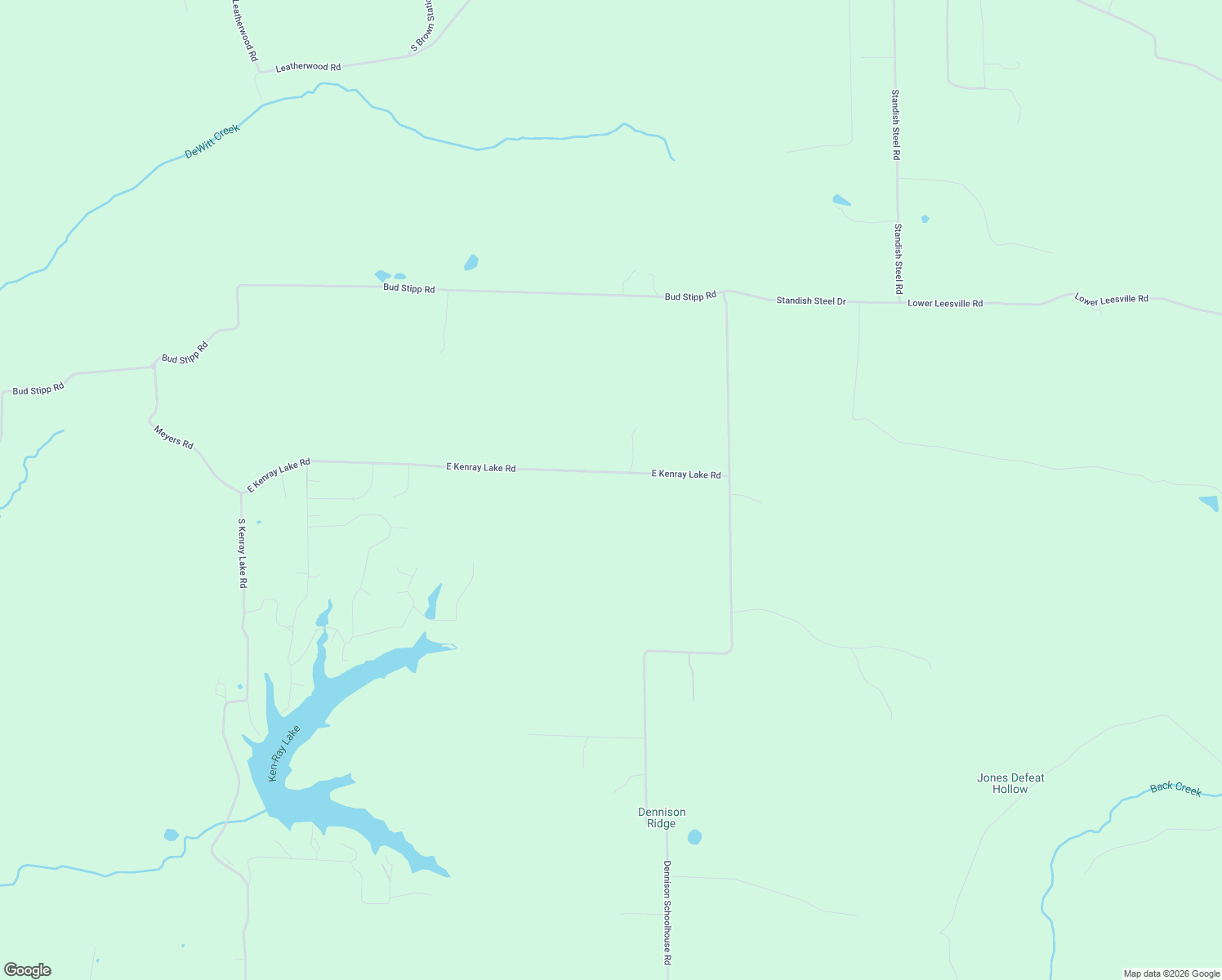 map of restaurants, bars, coffee shops, grocery stores, and more near 1066 East Kenray Lake Road in Bedford
