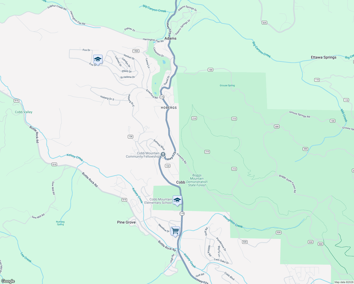 map of restaurants, bars, coffee shops, grocery stores, and more near 15350 Evergreen Drive in Cobb