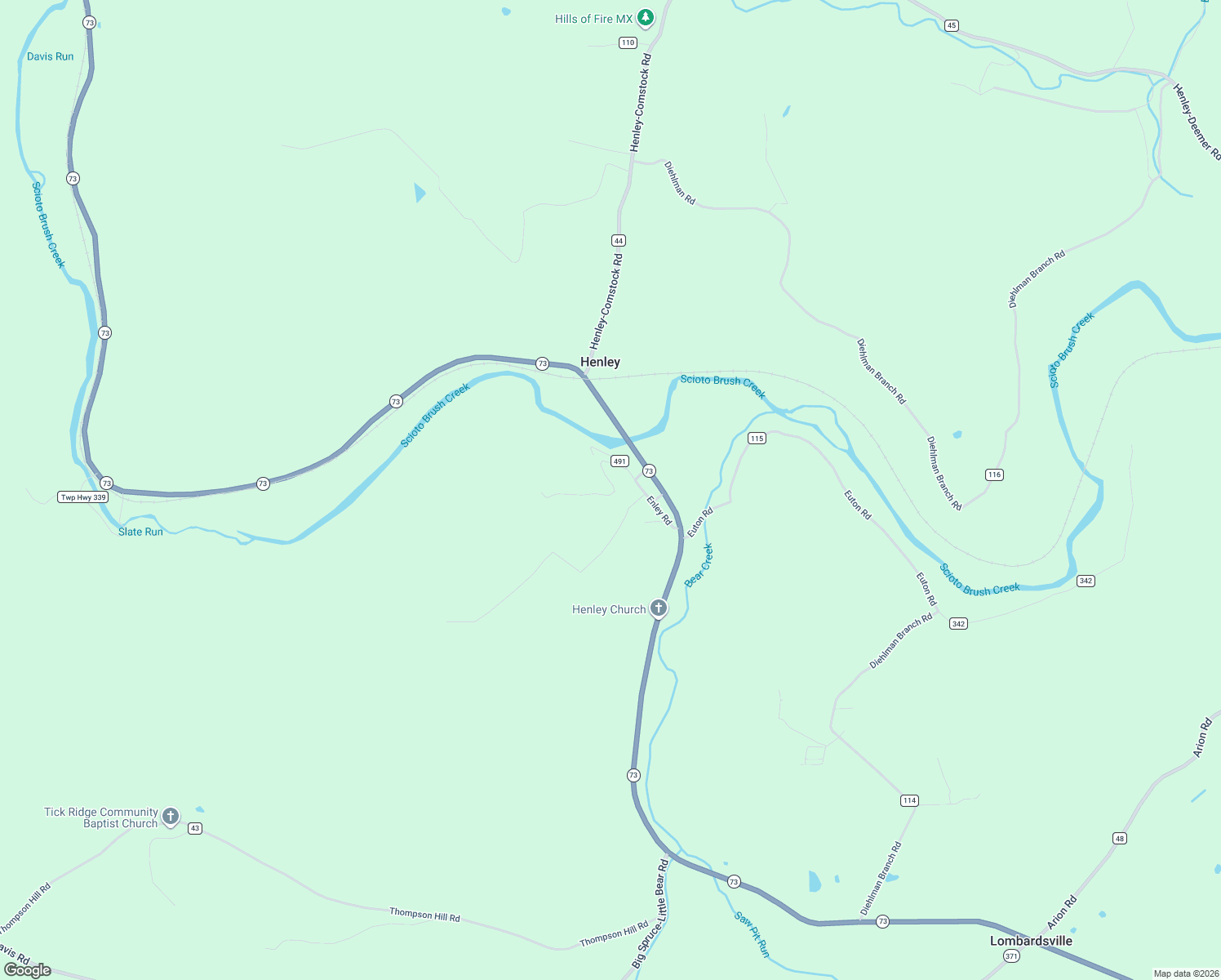 map of restaurants, bars, coffee shops, grocery stores, and more near 357 Enley Road in McDermott