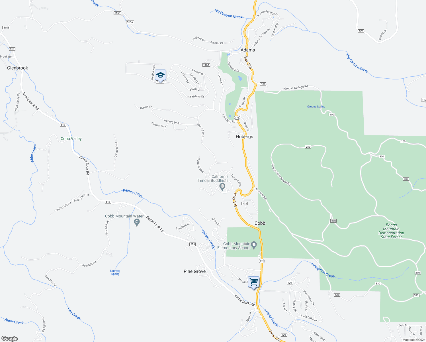 map of restaurants, bars, coffee shops, grocery stores, and more near 15304 Summit Boulevard in Cobb