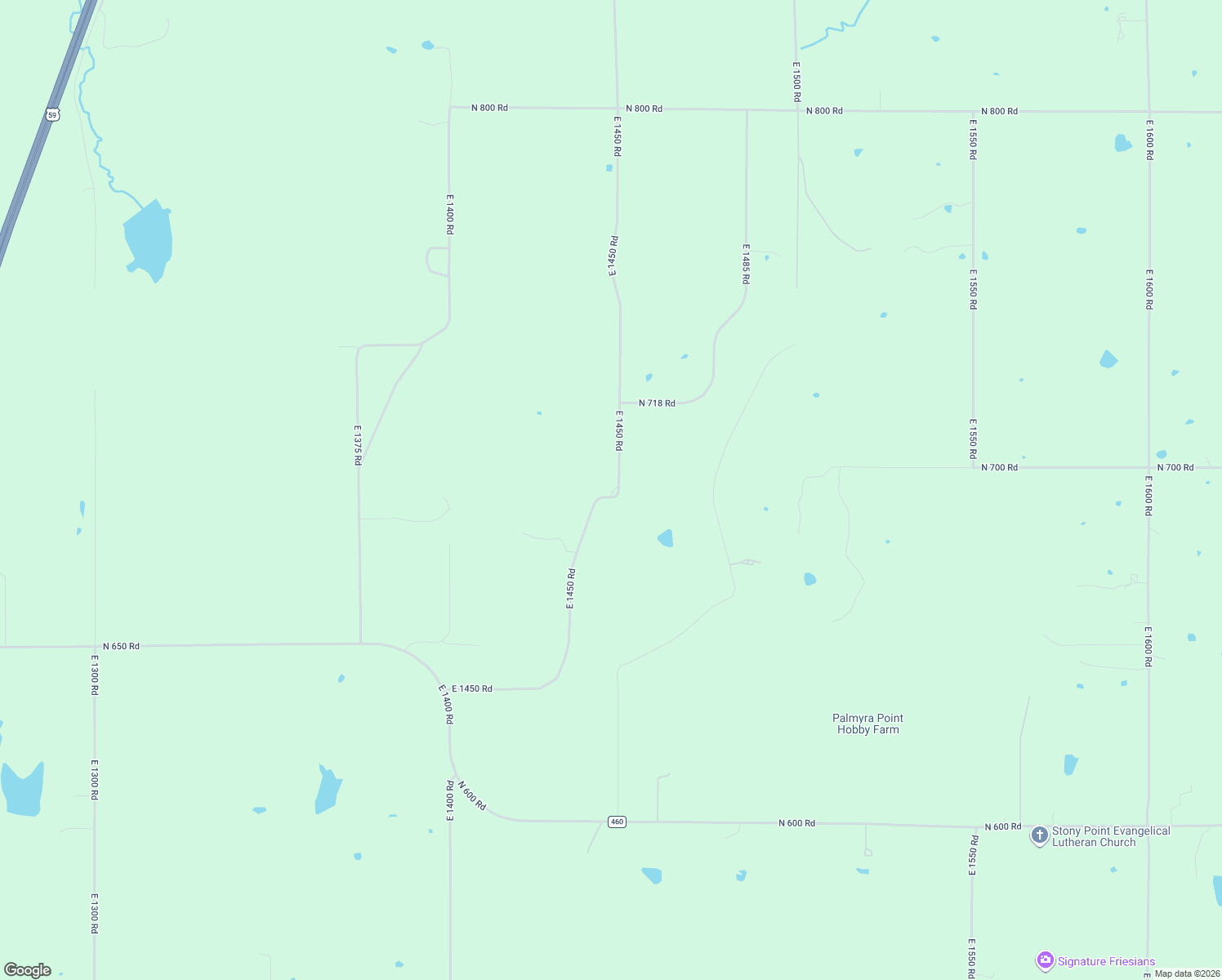 map of restaurants, bars, coffee shops, grocery stores, and more near 693 East 1450 Road in Lawrence