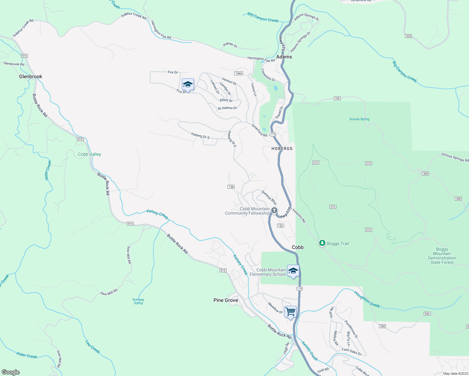 map of restaurants, bars, coffee shops, grocery stores, and more near 15240 Summit Boulevard in Cobb