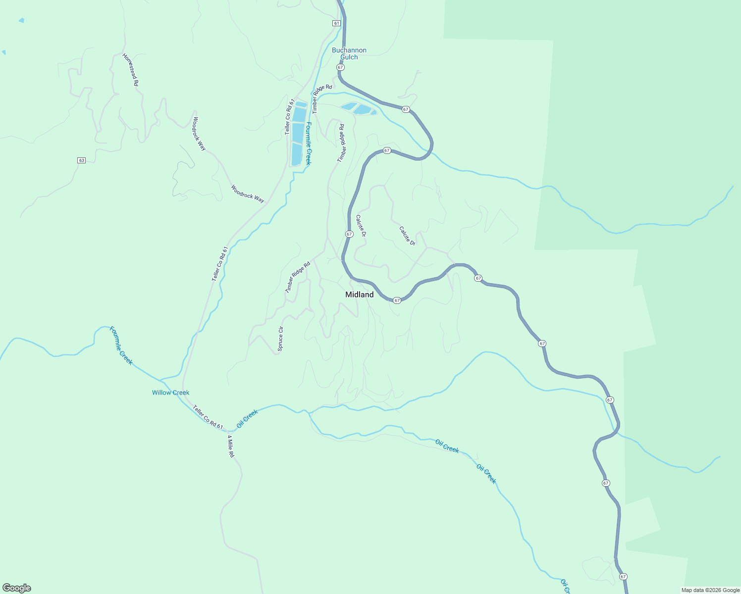 map of restaurants, bars, coffee shops, grocery stores, and more near 867 Pikes Peak Drive in Divide