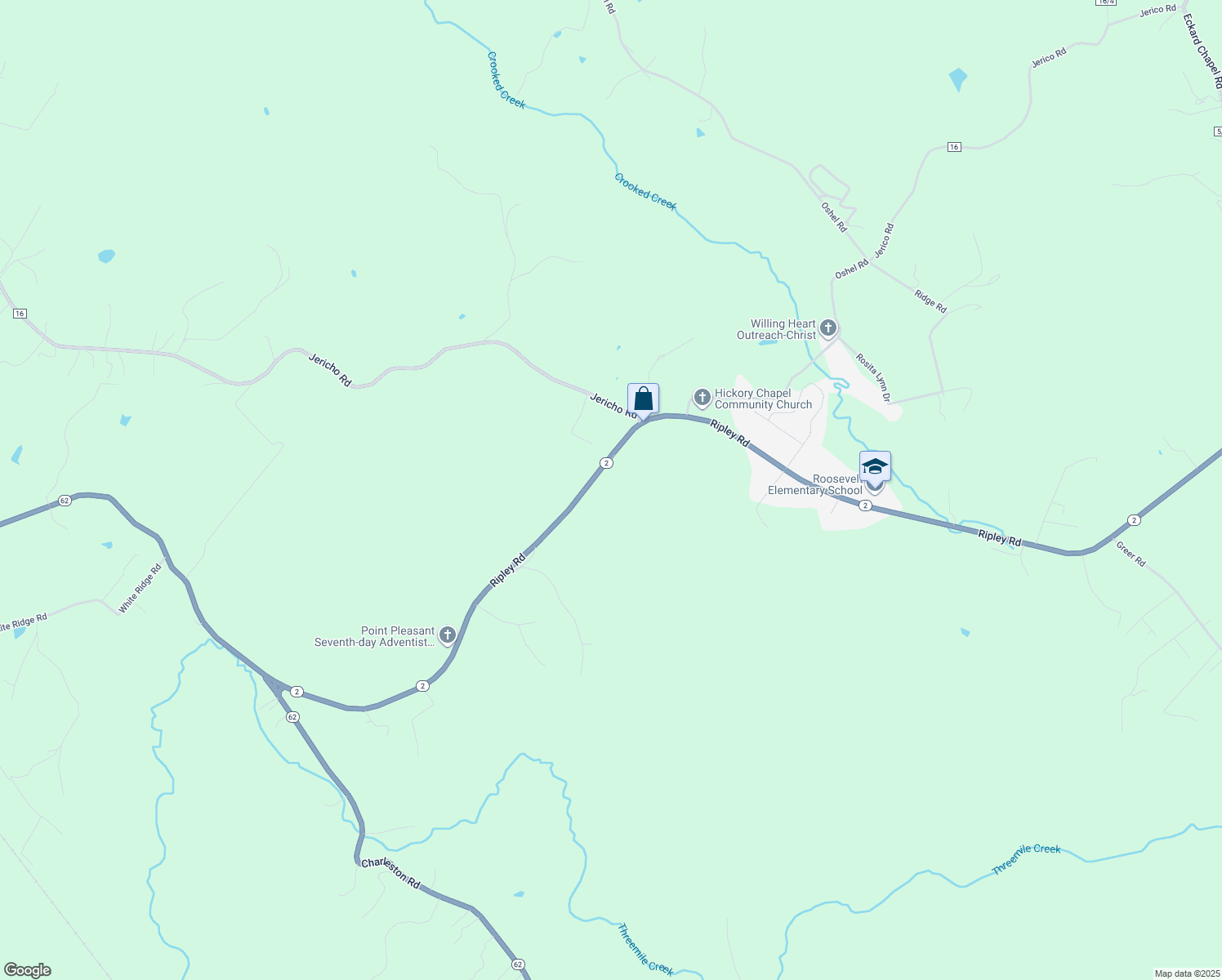 map of restaurants, bars, coffee shops, grocery stores, and more near 6048 Ripley Road in Point Pleasant